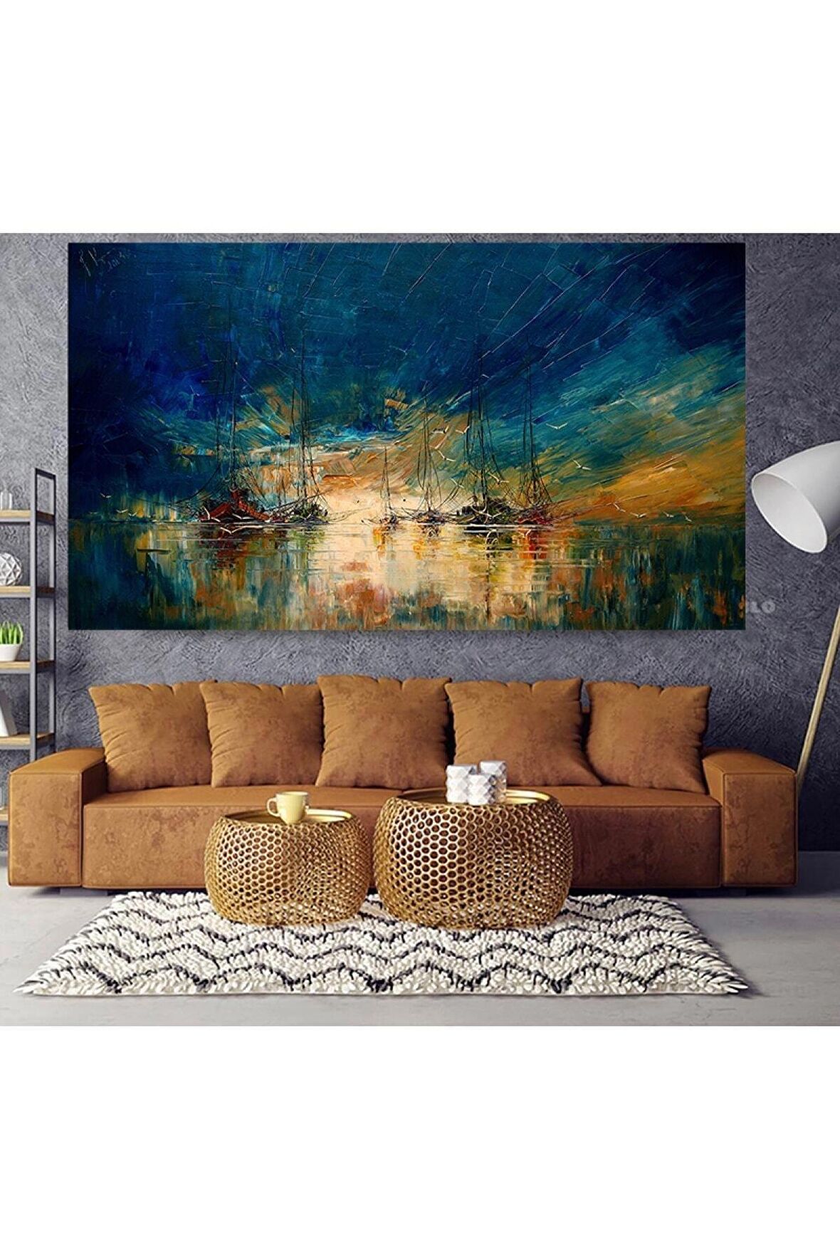 Yağlı Boya Görünümlü Deniz Savaşçıları Kanvas Gülen Tablo