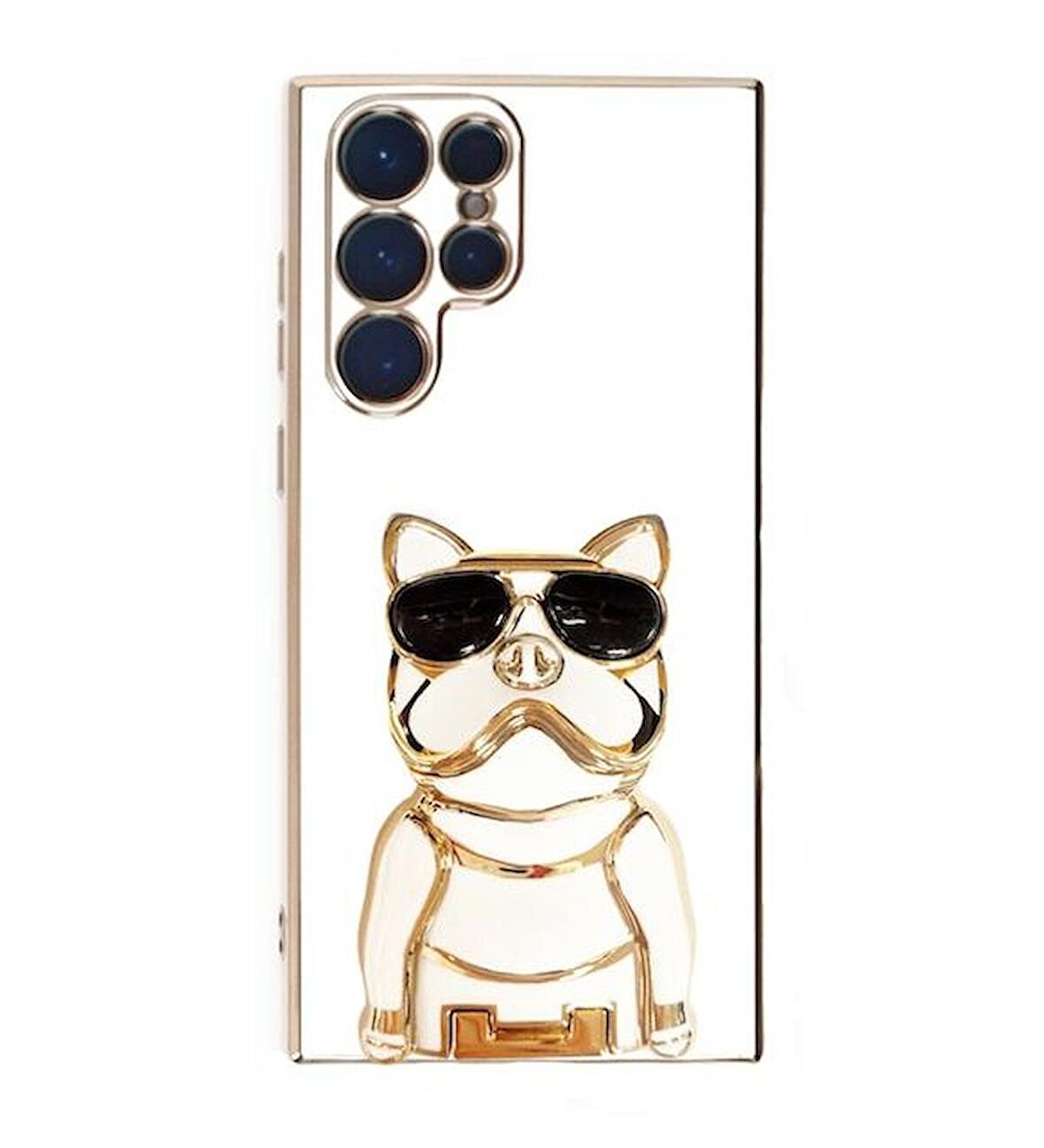 Smcase Samsung Galaxy S22 Ultra Kılıf Standlı Kamera Korumalı Bulldog Silikon
