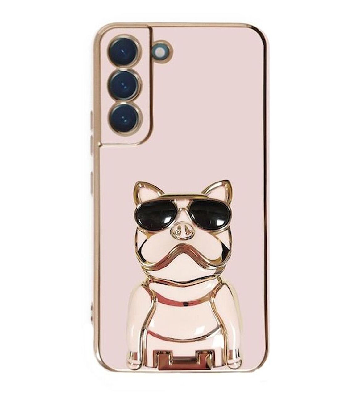 Smcase Samsung Galaxy S22 Plus 5G Kılıf Standlı Kamera Korumalı Bulldog Silikon