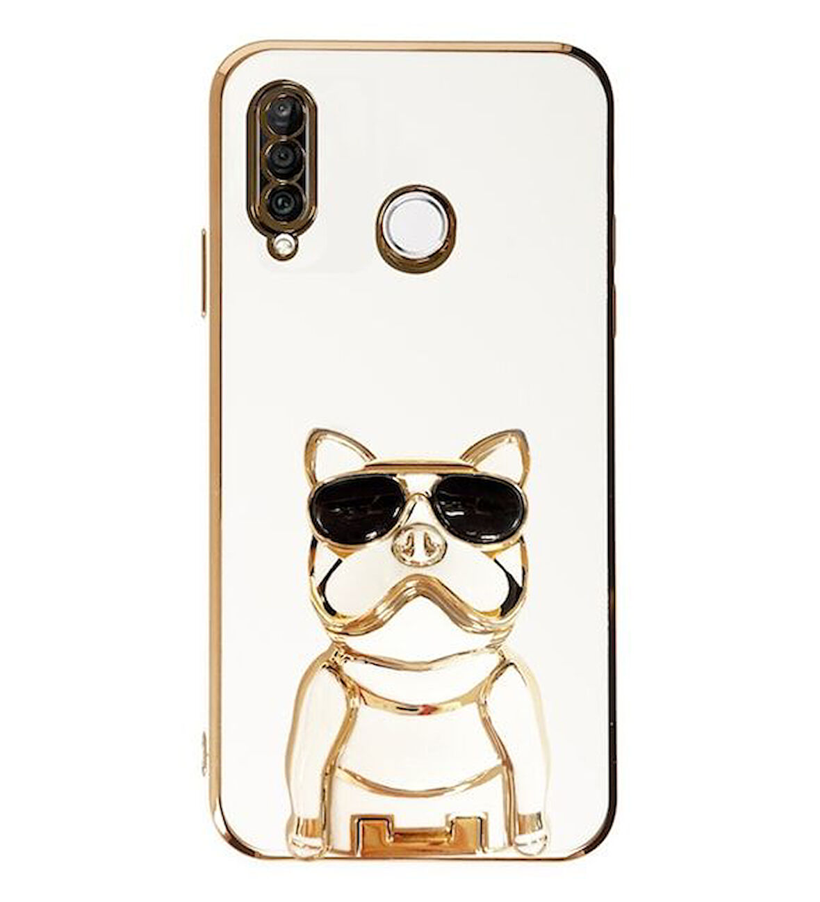 Smcase Huawei P30 Lite Kılıf Standlı Kamera Korumalı Bulldog Silikon