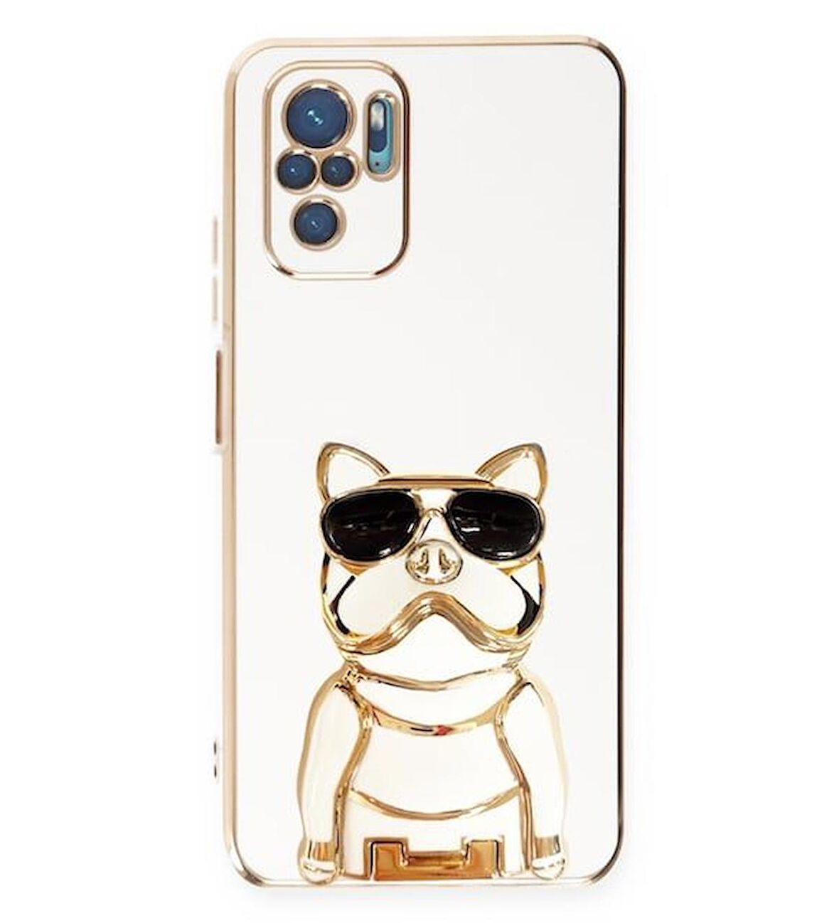 Smcase Xiaomi Redmi Note 10S Kılıf Standlı Kamera Korumalı Bulldog Silikon