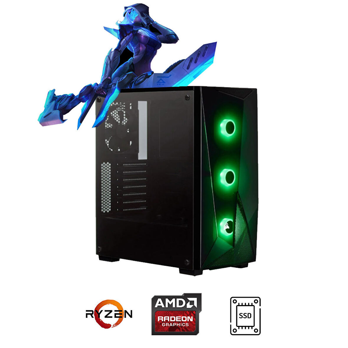 Ramtech Full Force Intel i7 2600 16 GB DDR3 RAM 256 GB SSD 1 TB HDD Intel UHD Graphics FreeDos Masaüstü Bilgisayar 