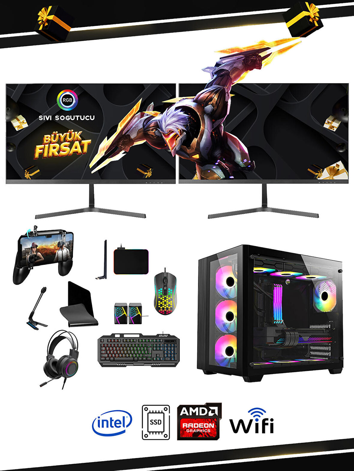 Ramtech BFSTAFF Extra Intel i5 3470 16 GB DDR3 RAM 240 GB SSD AMD Radeon R7 240 FreeDos Masaüstü Bilgisayar 