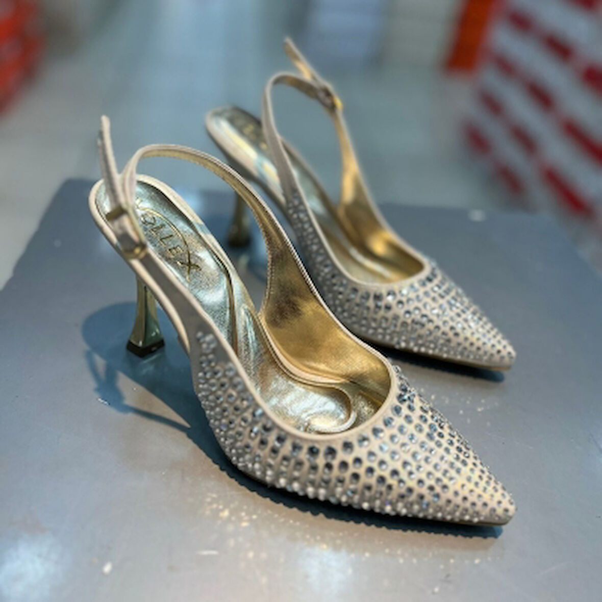 Trendyshose 06177 Taşlı Topuk Kadın Ayakkabı