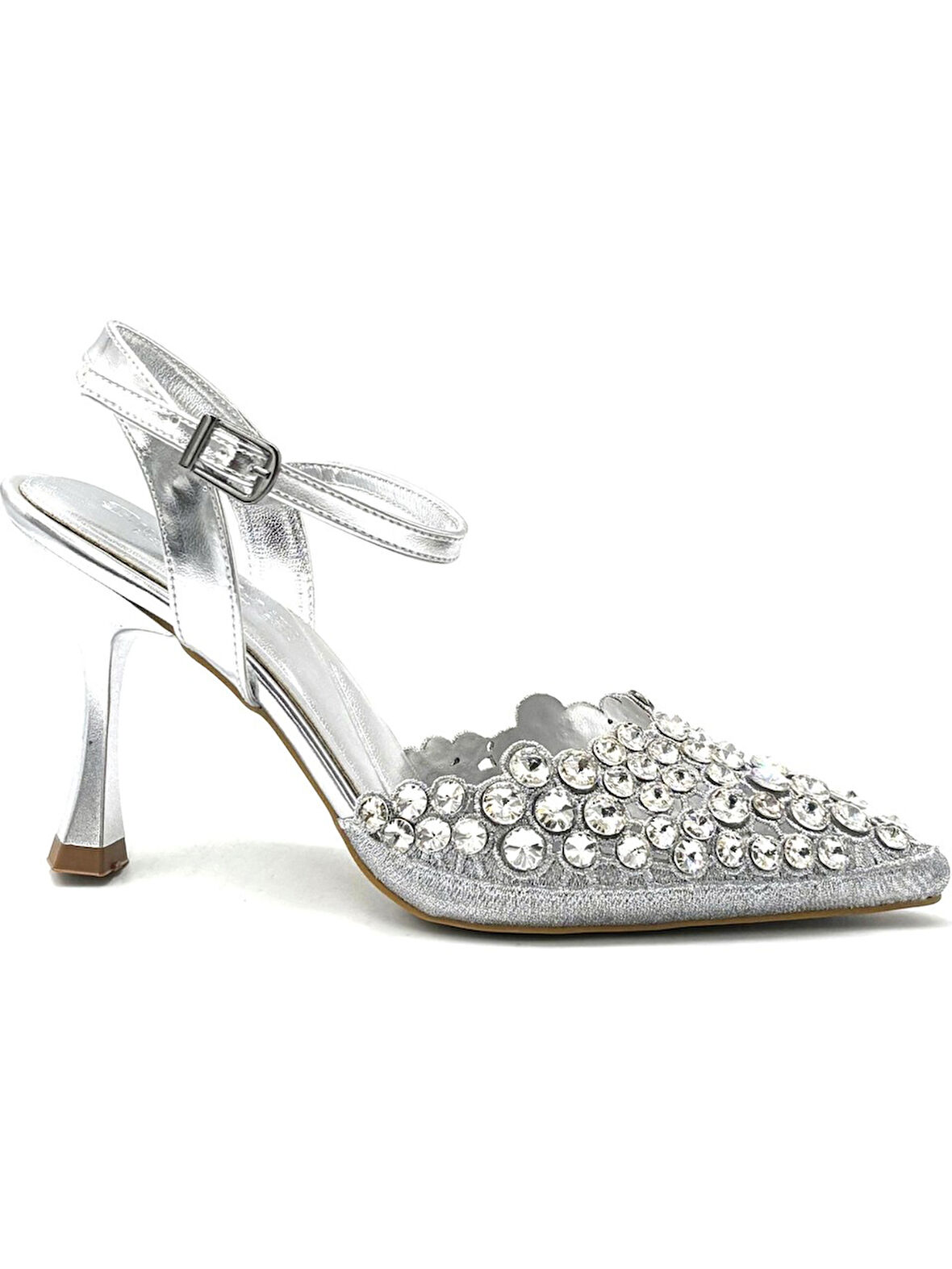 Trendyshose 06412 Taşlı İnce Topuk KAdın Ayakkabı