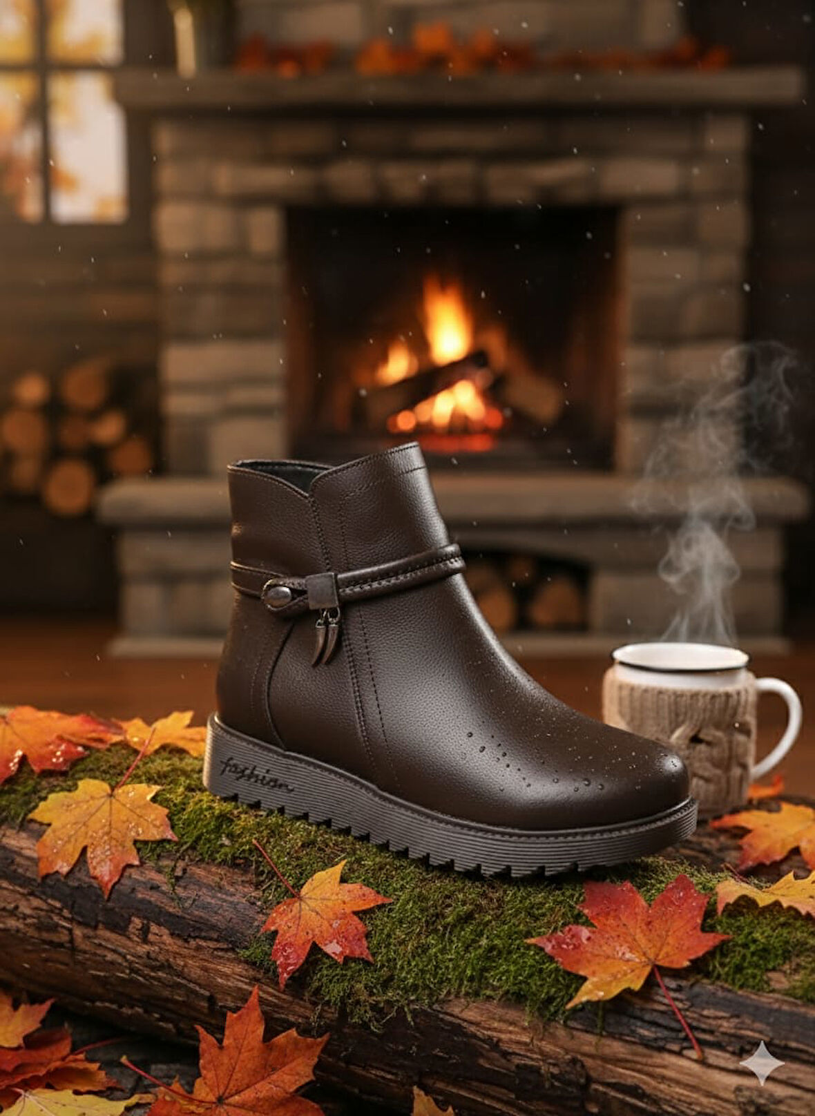 Trendyshose 6746 Kalın Taban Rahat Kaymaz Taban Bot