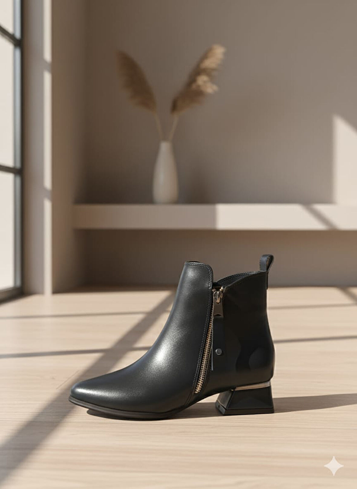 Trendyshose 6751 Rahat Kalıp Orta Kalın Topuk Kadın Bot