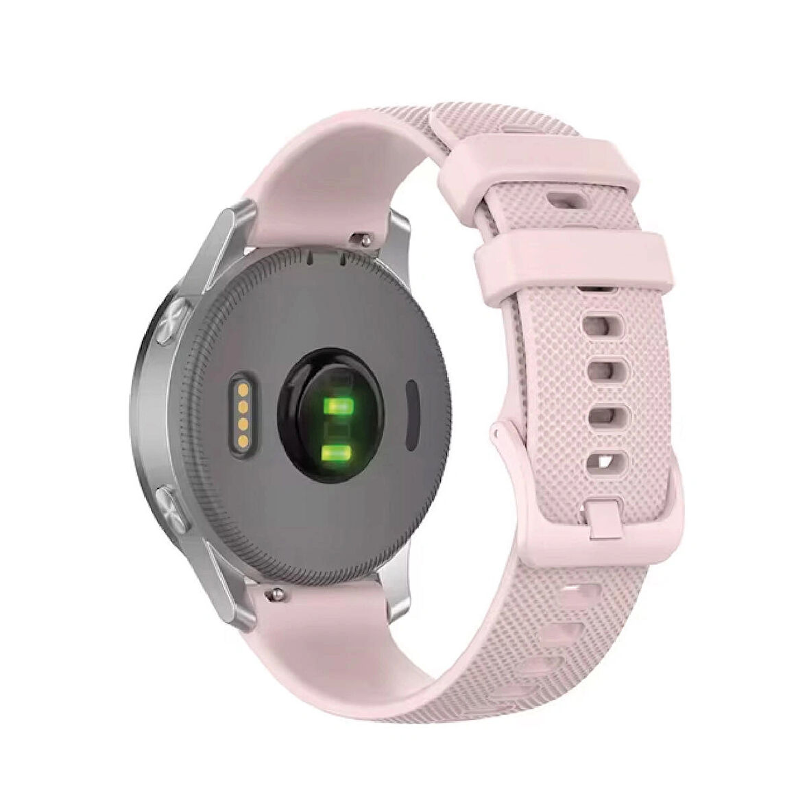 Pembe Silikon Saat Kordonu Akıllı Pimli Kayış 20mm