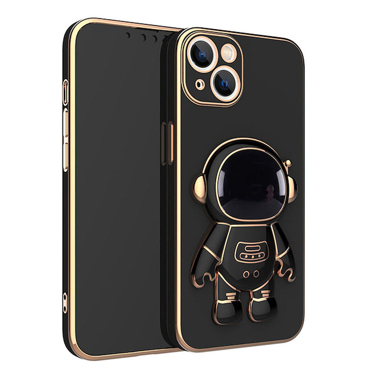 Smcase Apple iPhone 14 Plus Kılıf Standlı Kamera Korumalı Astronot Silikon
