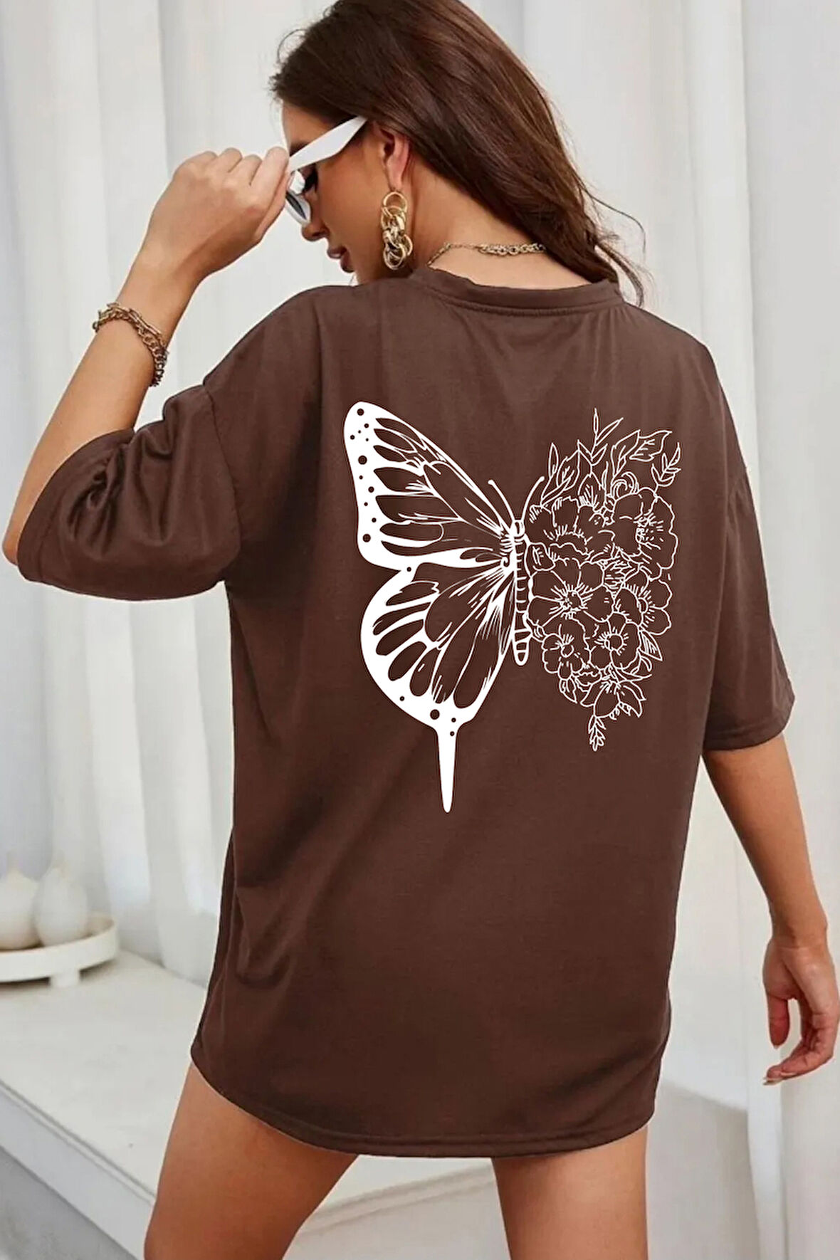 Uyguntarz Unisex Drawing Butterflies  Tasarım T-shirt