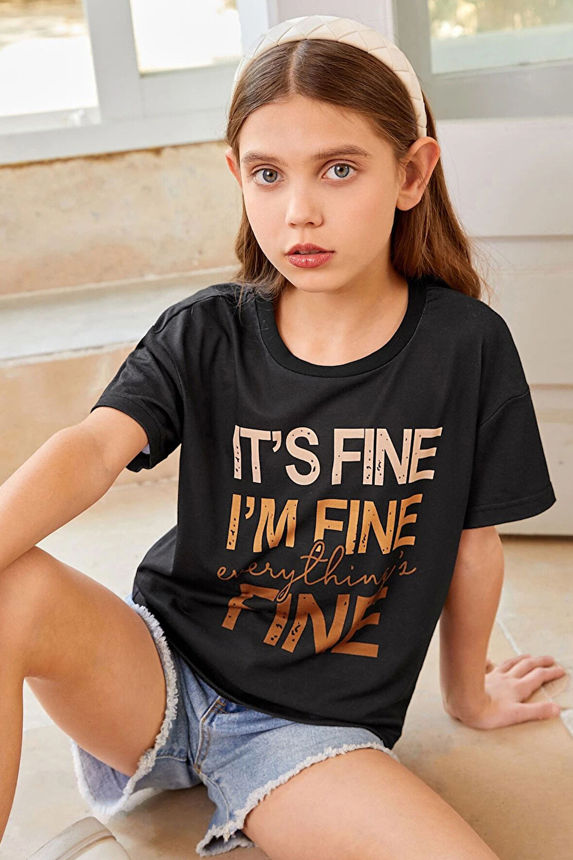 Uyguntarz Çocuk Fine Baskılı Pamuklu Tshirt