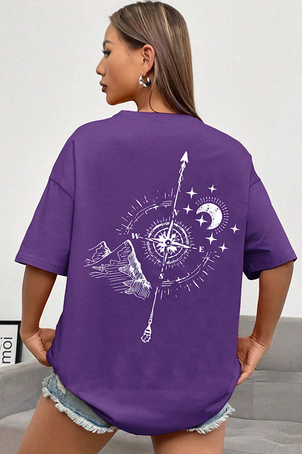 Uyguntarz Unisex Pusula Baskılı T-shirt