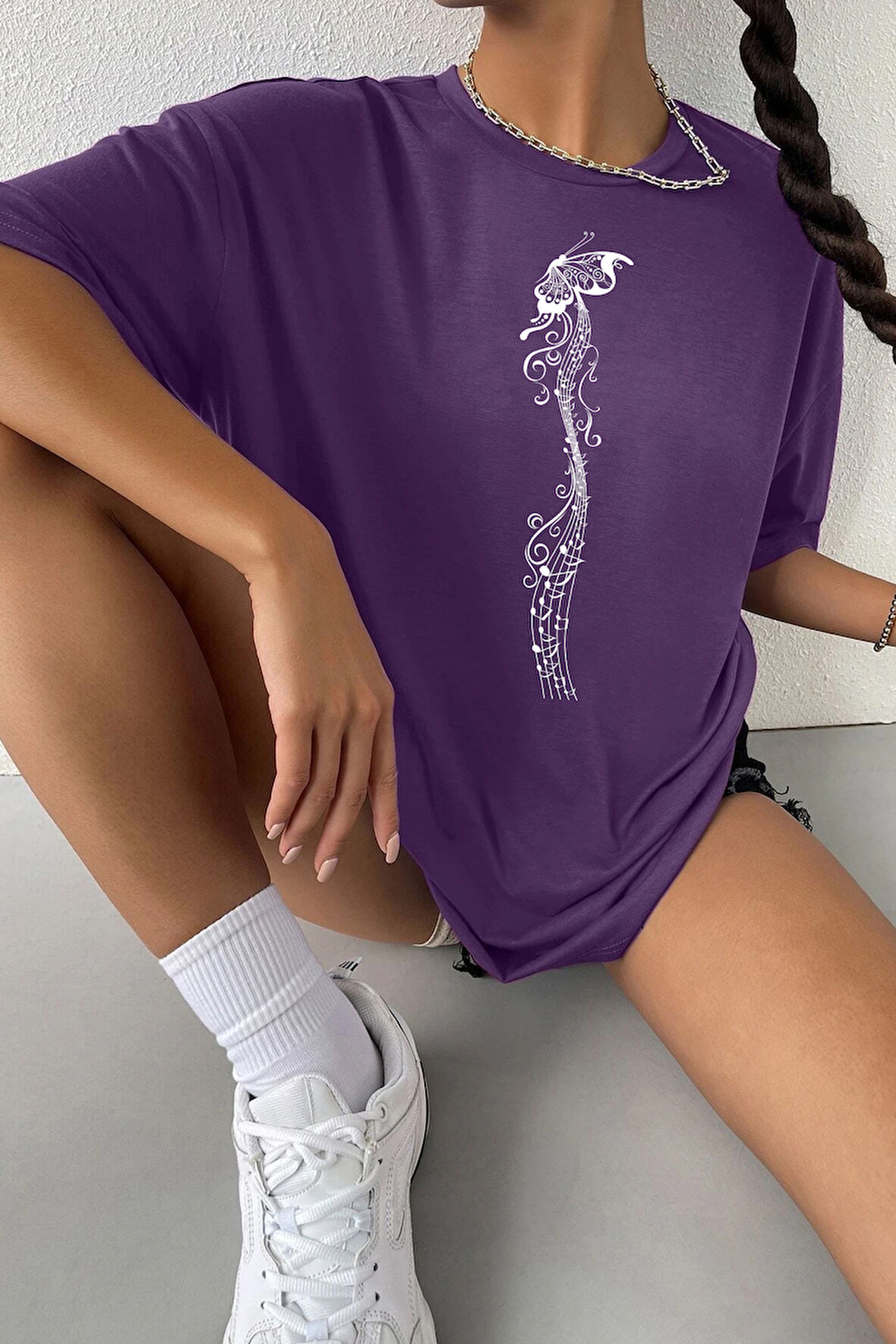 Uyguntarz Unisex Butterfly Song Baskılı T-shirt