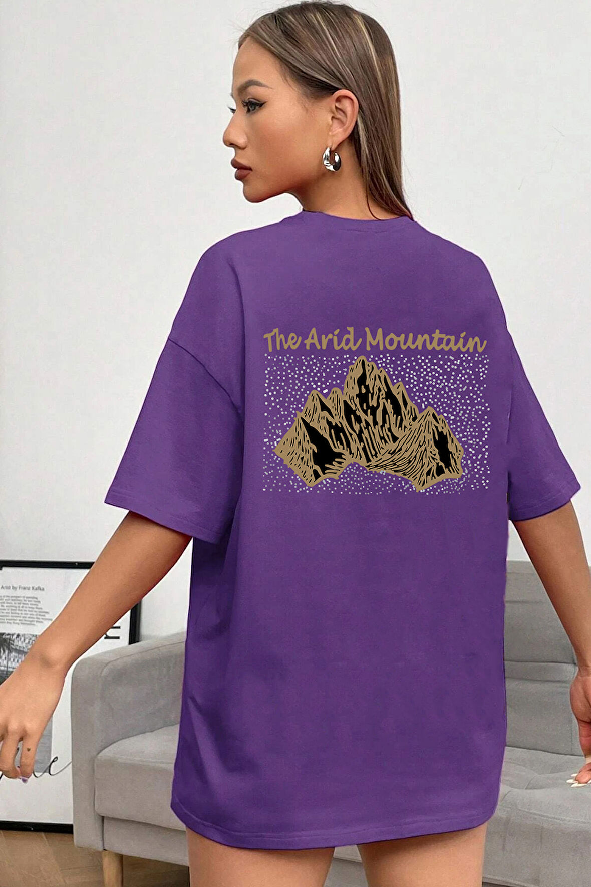 Uyguntarz Unisex Arid Mountain Baskılı T-shirt