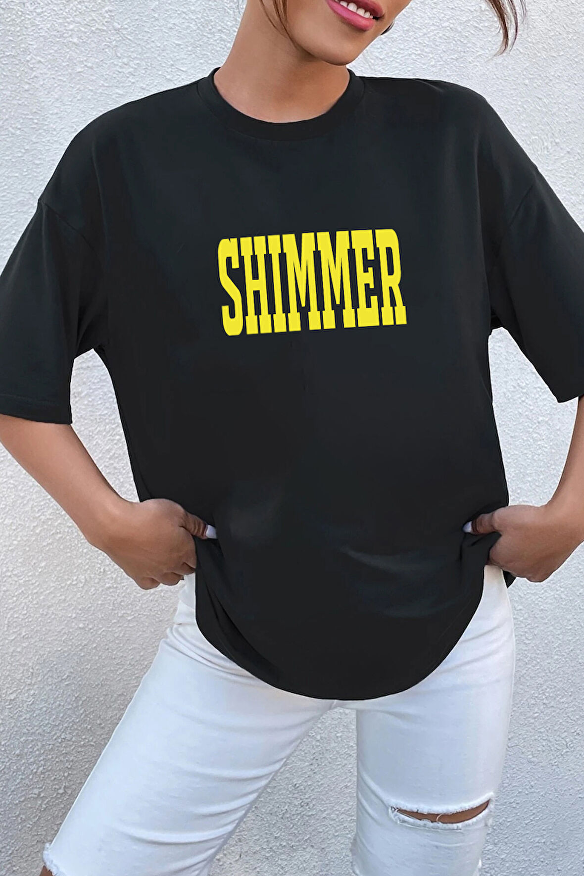 Uyguntarz Unisex Shimmer Baskılı T-shirt