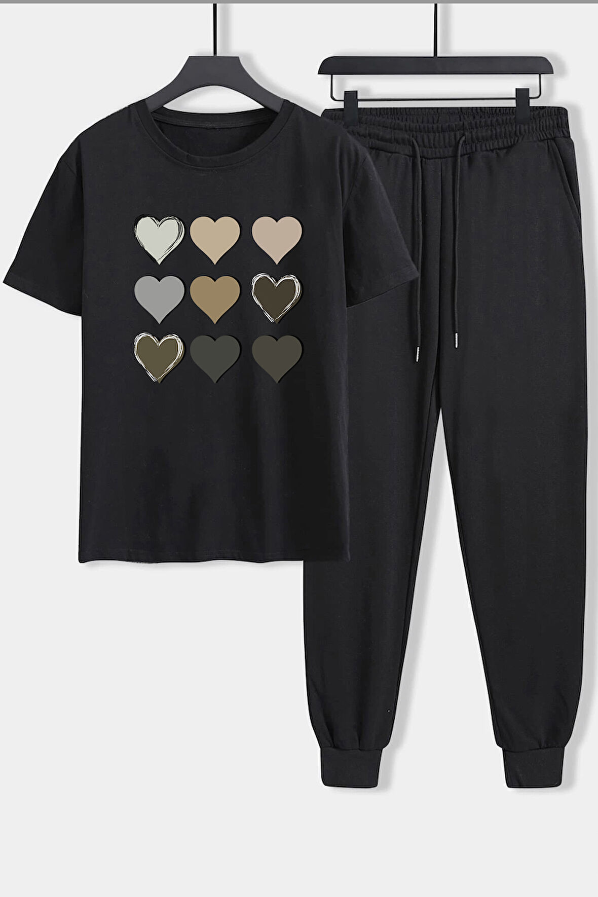 Uyguntarz Unisex Kalp 2'li Eşofman Takımı