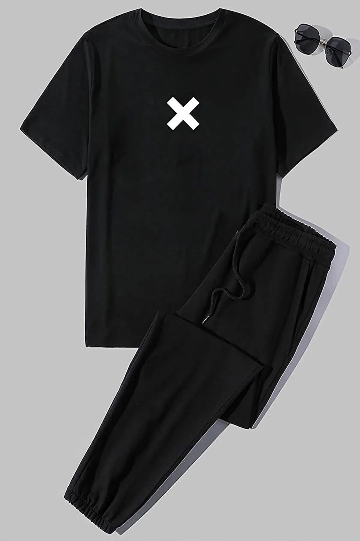 Unisex X Baskılı 2'li Eşofman Takımı