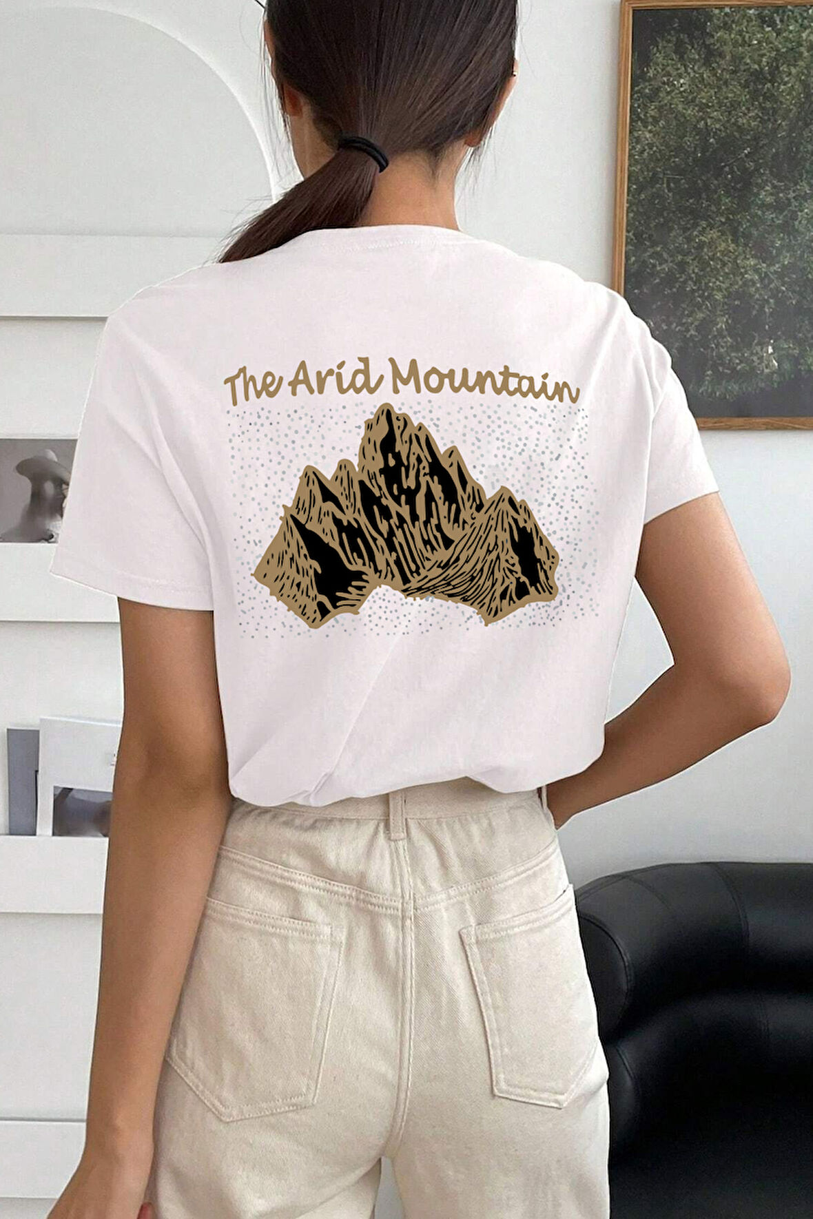 Uyguntarz Unisex Arid Mountain Baskılı T-shirt