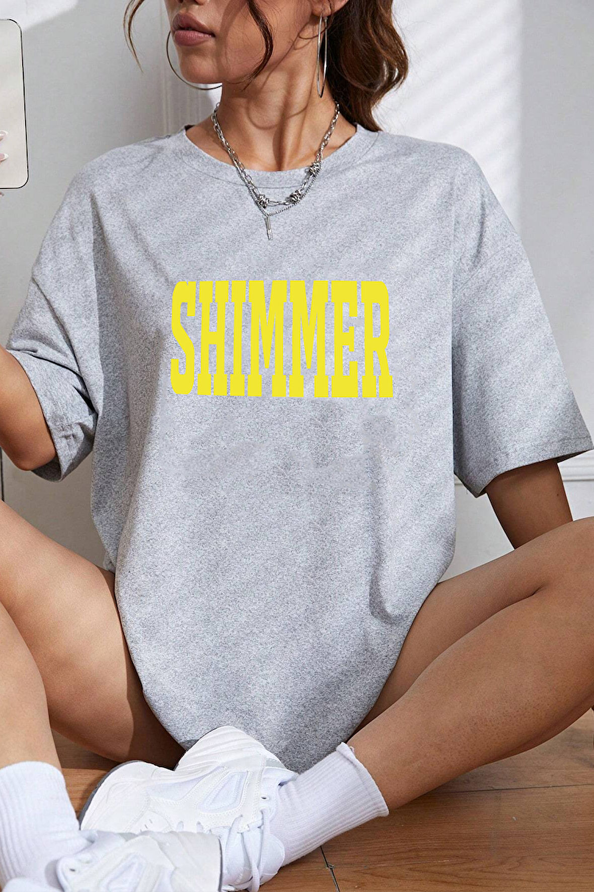 Uyguntarz Unisex Shimmer Baskılı T-shirt