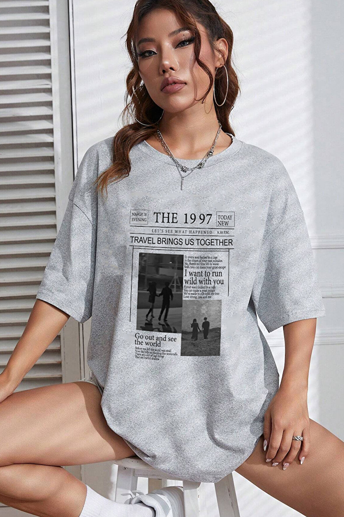 Unisex The 1997 Travel Baskılı T-shirt