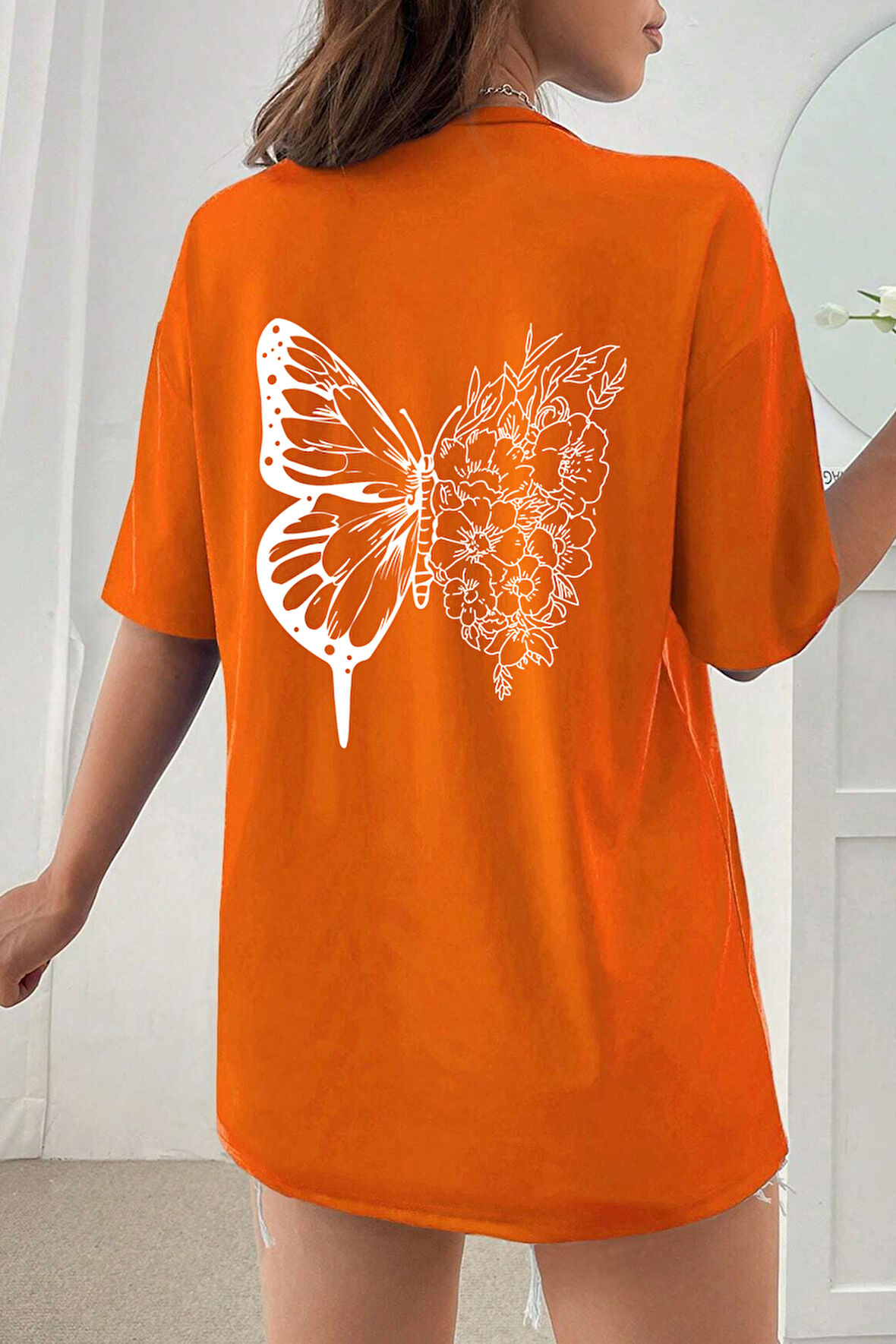 Unisex Drawing Butterflies  Tasarım T-shirt