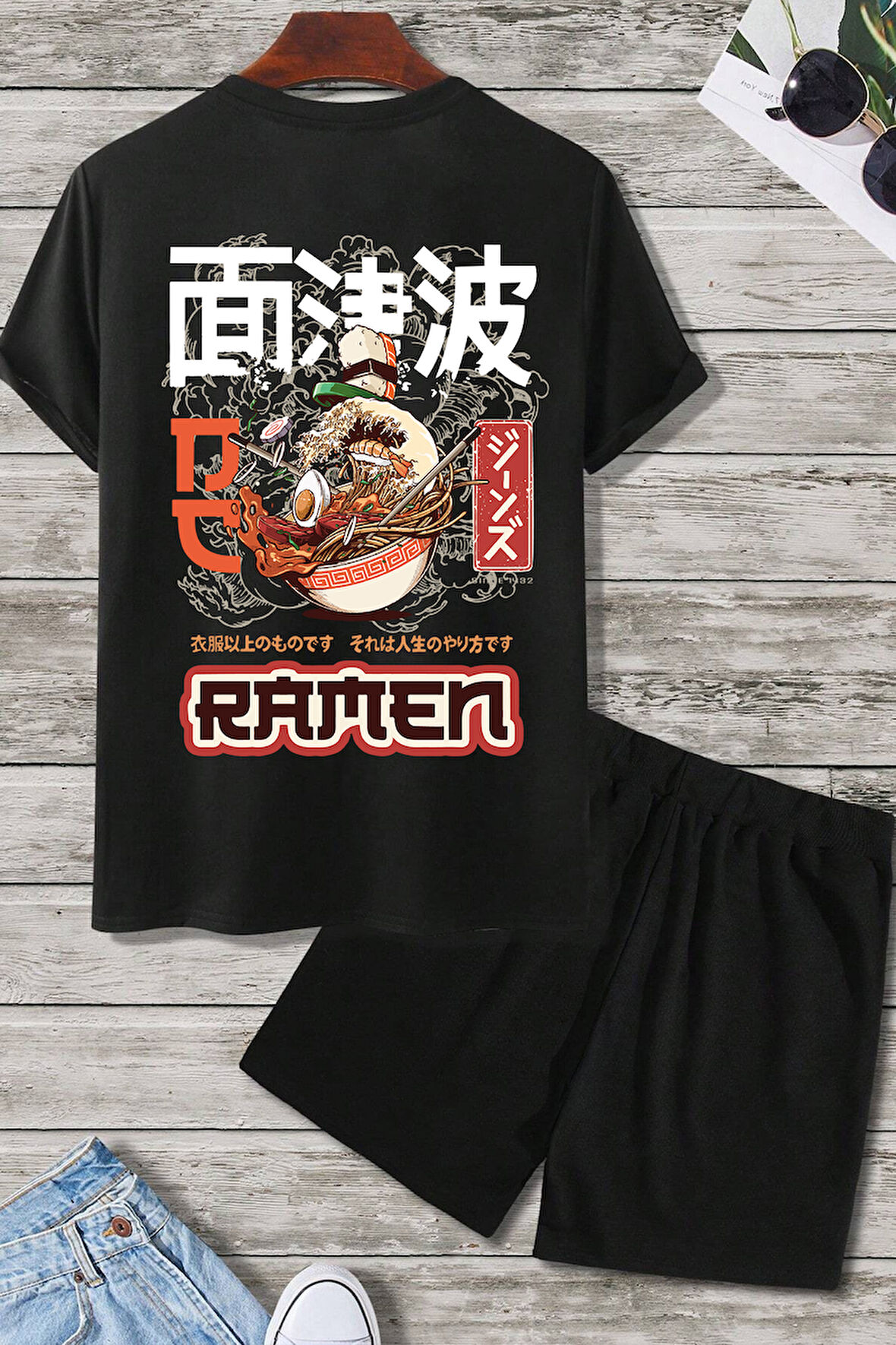 Uyguntarz Ramen Baskı Şort Takım