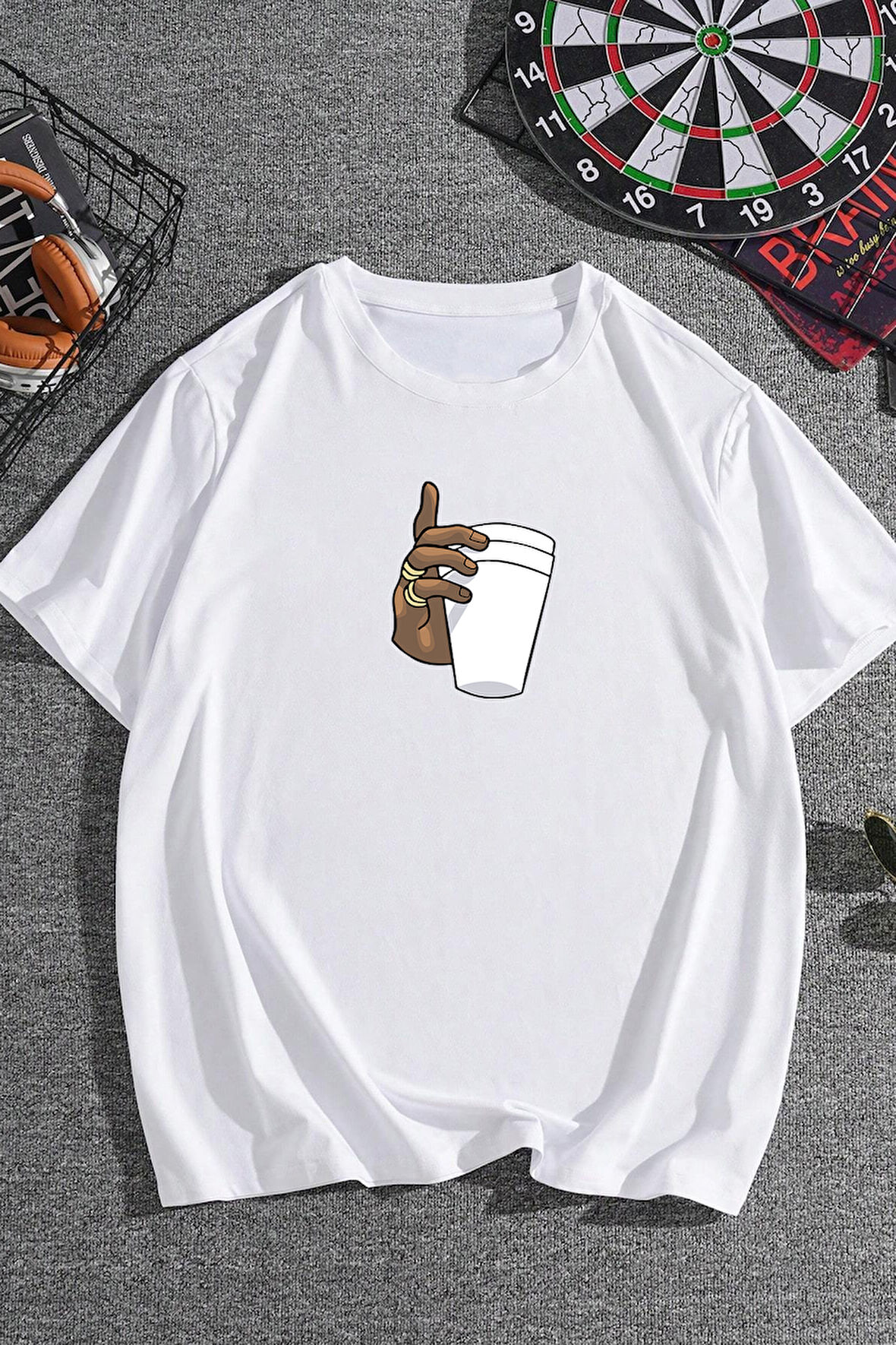 Uyguntarz Unisex Tupac Coffee Baskılı T-shirt
