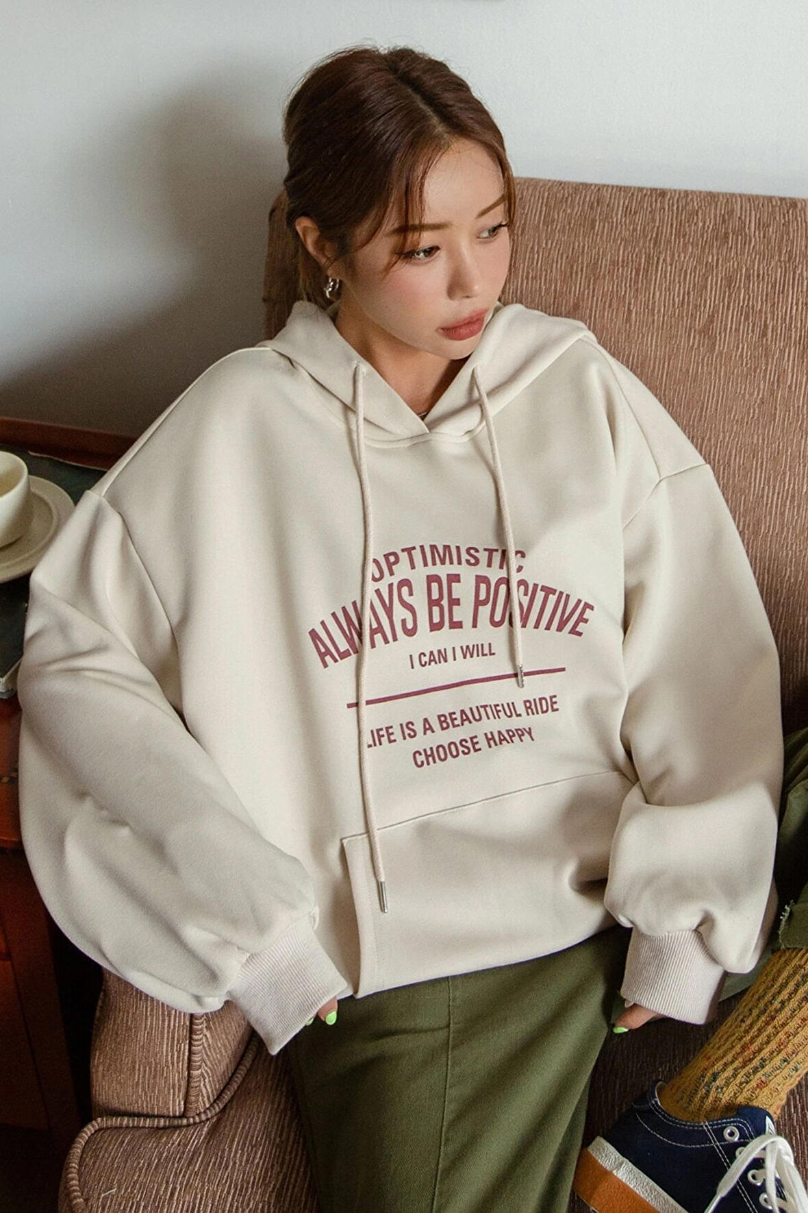 Uyguntarz Unisex Always Be Positive Baskılı Sweatshirt