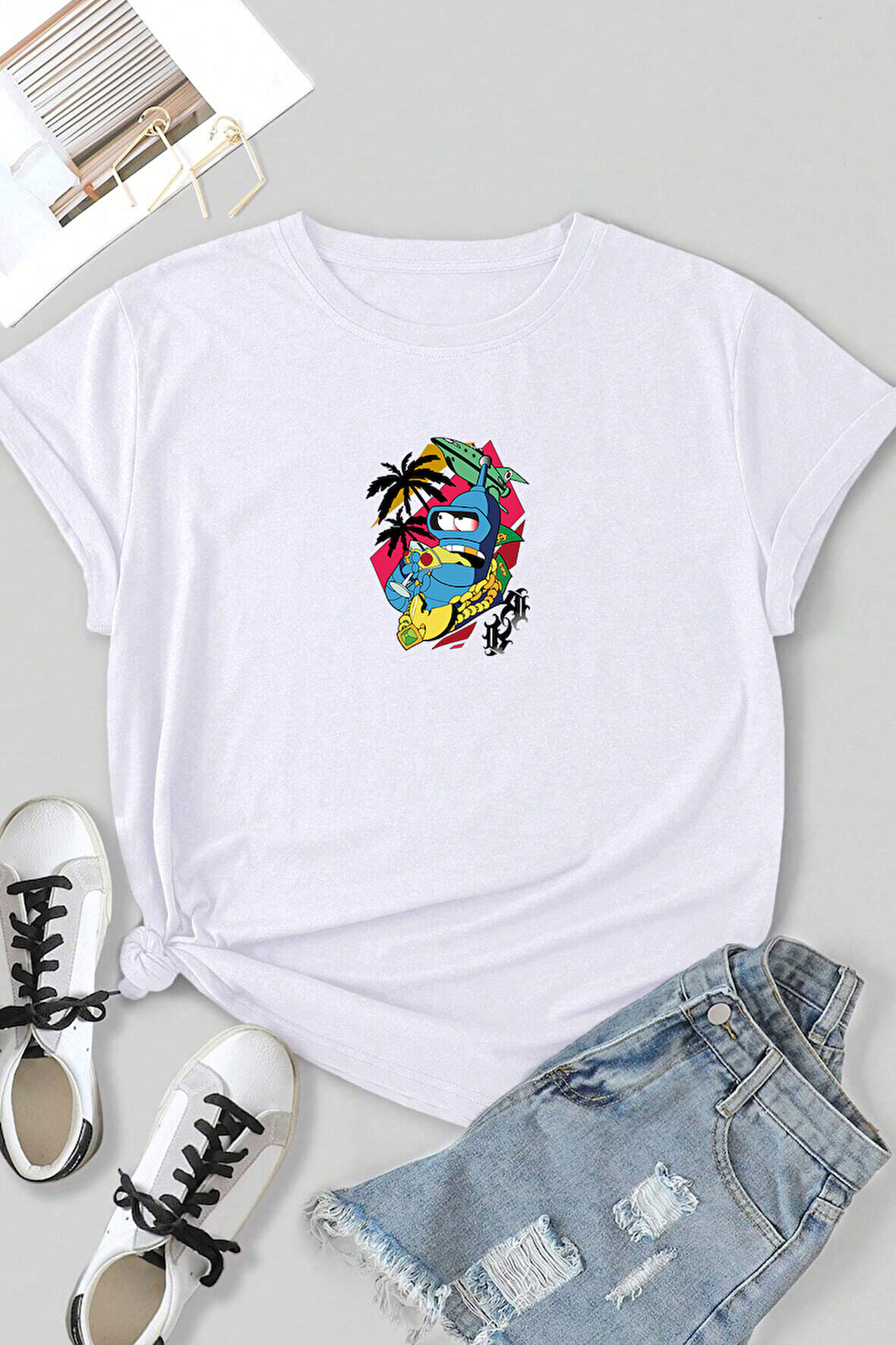 Uyguntarz Unisex Crazy Banana Baskılı T-shirt