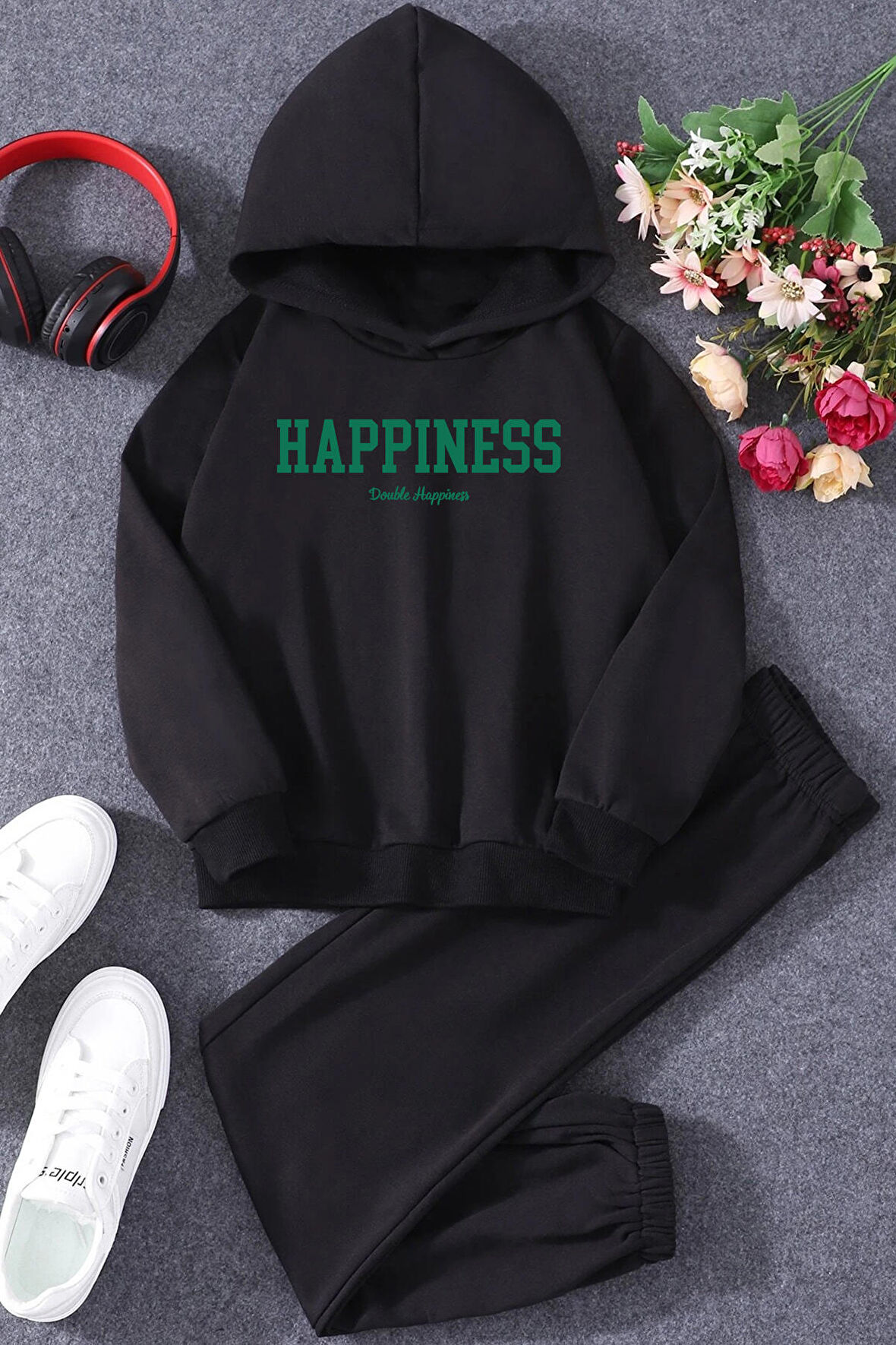 Uyguntarz Çocuk Happiness Baskılı Eşofman Takımı