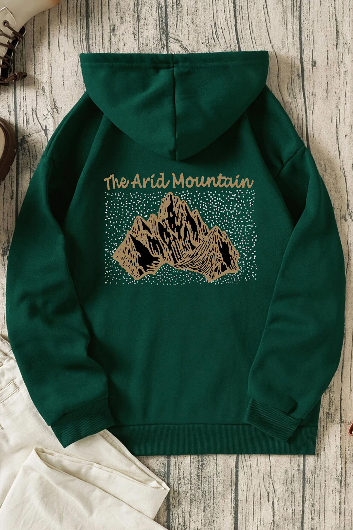 Uyguntarz Unisex Oversize Arid Mountain Baskılı Sweatshirt