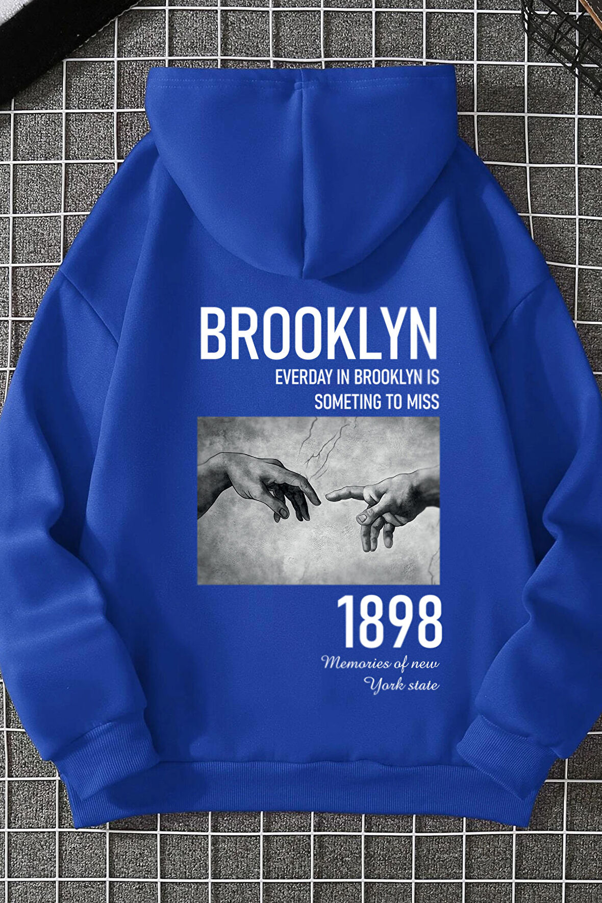 Uyguntarz Unisex Oversize 1898 Brooklyn Baskılı Sweatshirt