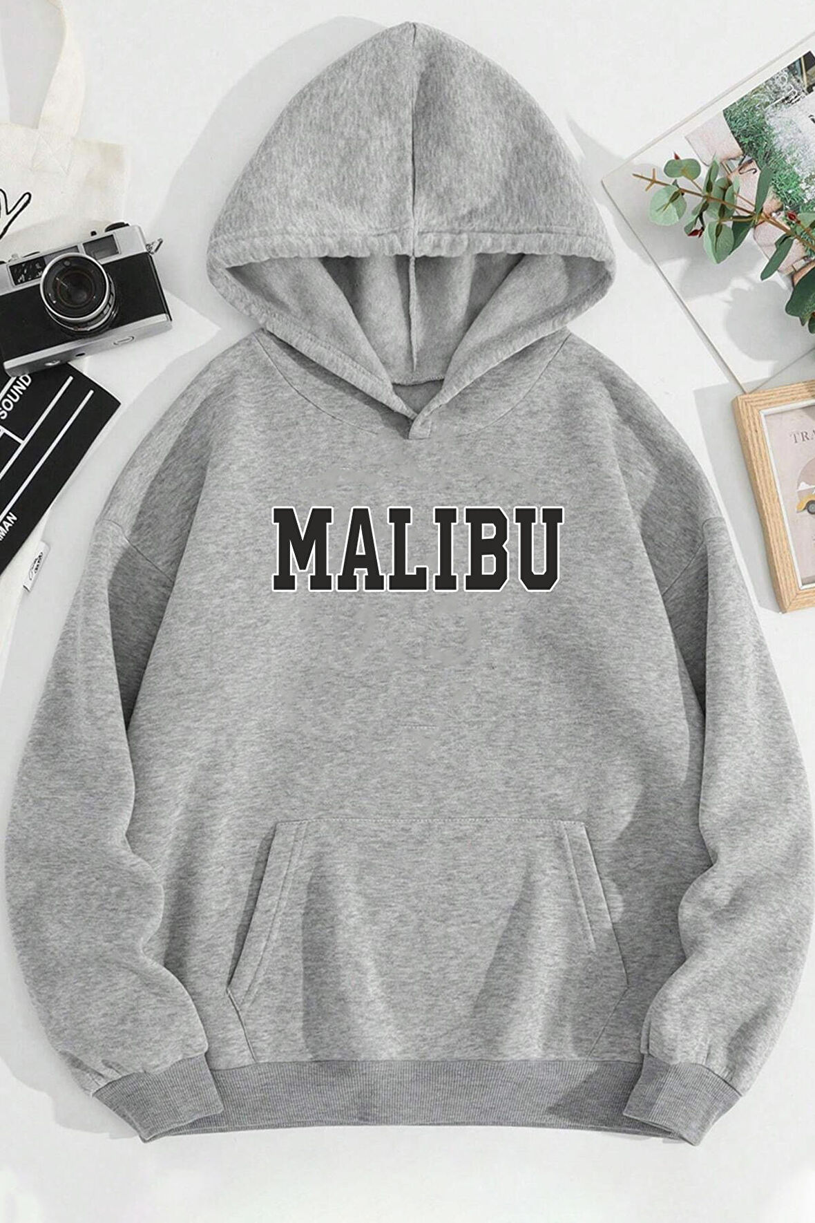 Unisex Malıbu Baskılı Oversize Sweatshirt