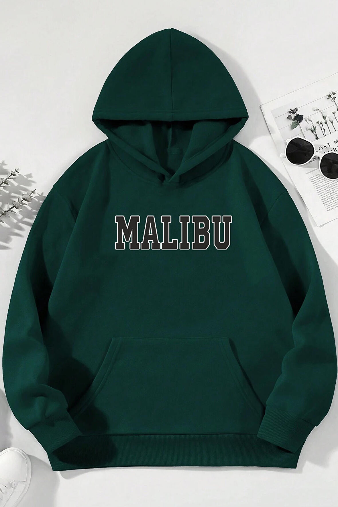 Unisex Malıbu Baskılı Oversize Sweatshirt