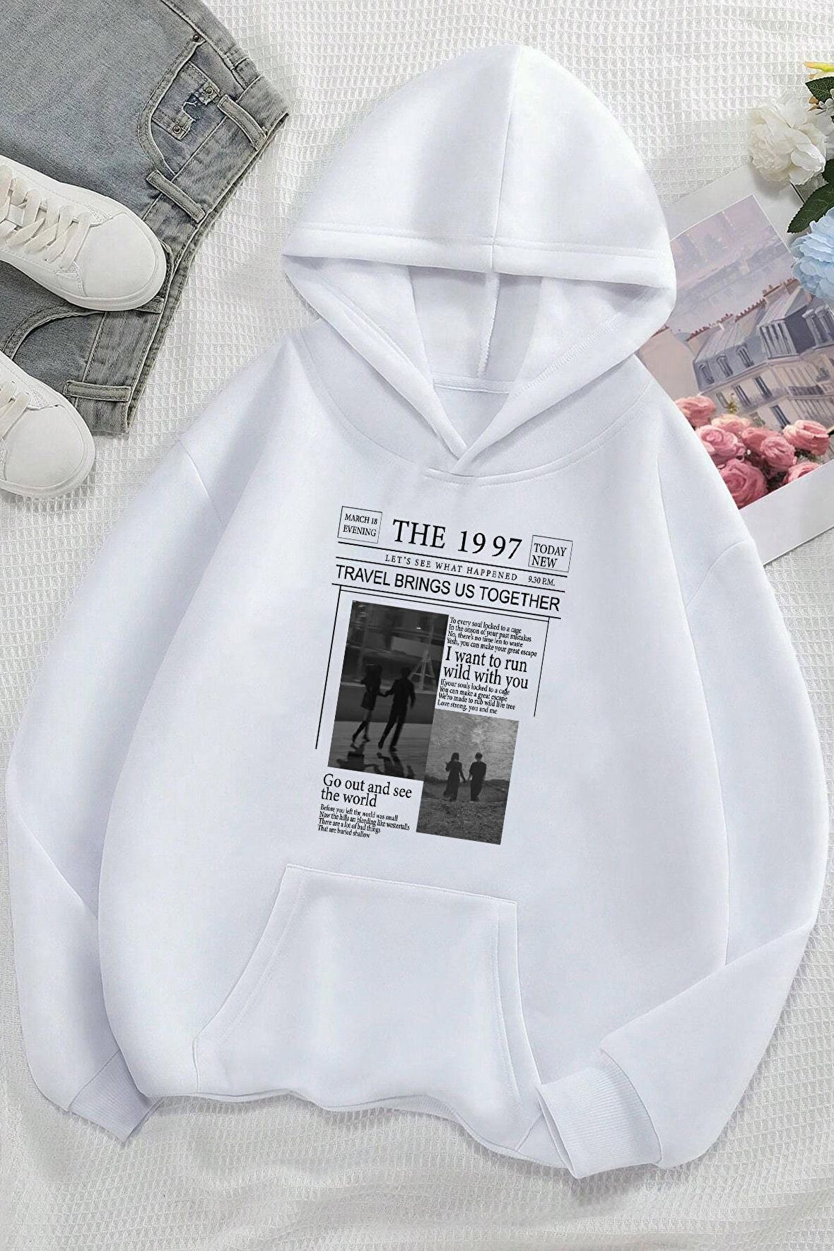 Uyguntarz Unisex The 1997 Travel Baskılı Sweatshirt