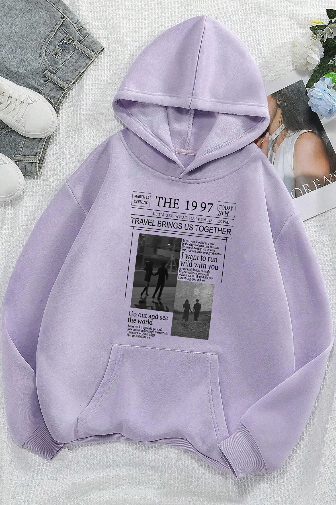 Uyguntarz Unisex The 1997 Travel Baskılı Sweatshirt