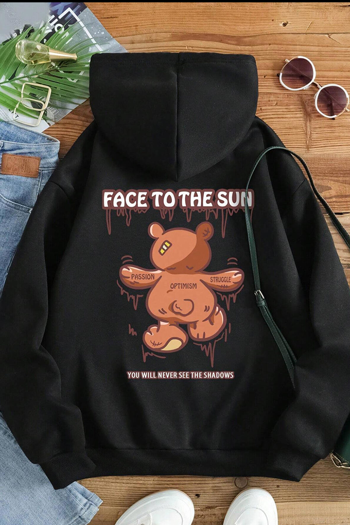 Uyguntarz Unisex Face To The Sun Baskılı Sweatshirt