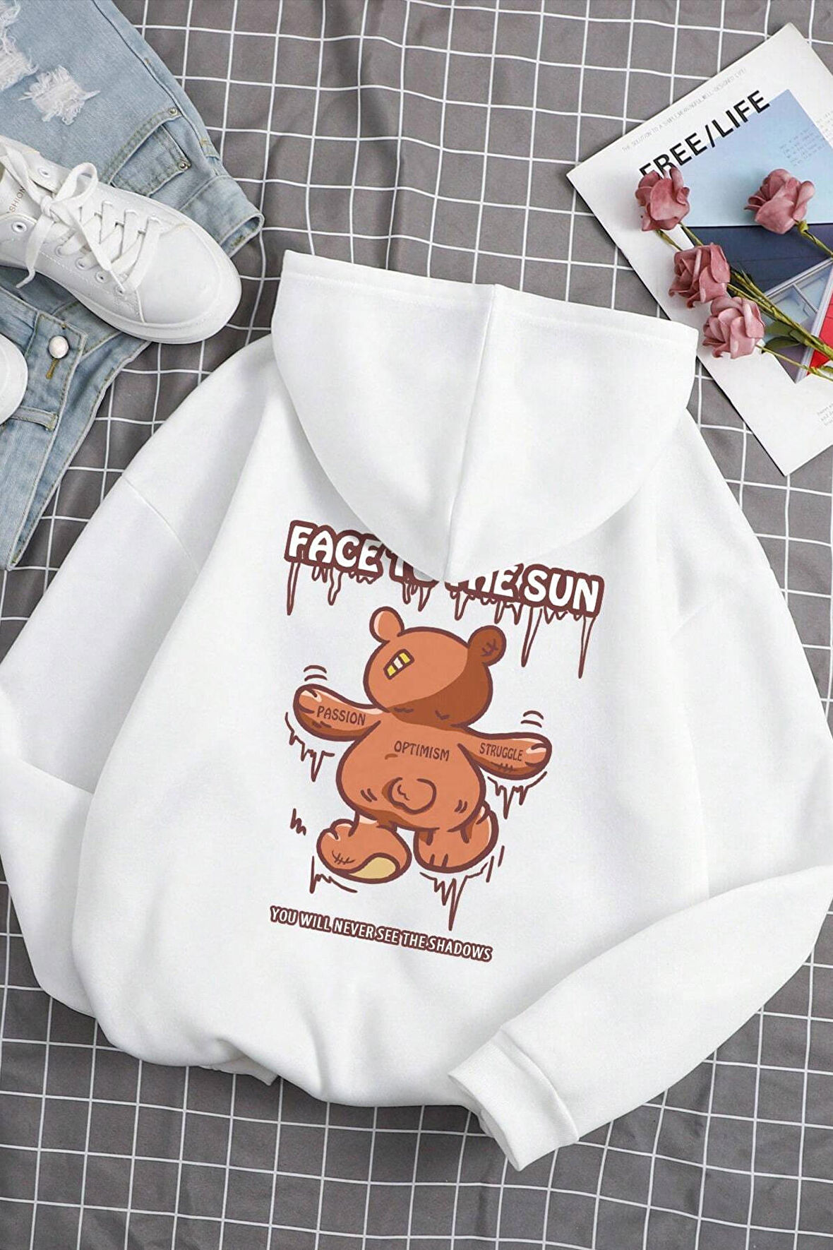 Uyguntarz Unisex Face To The Sun Baskılı Sweatshirt