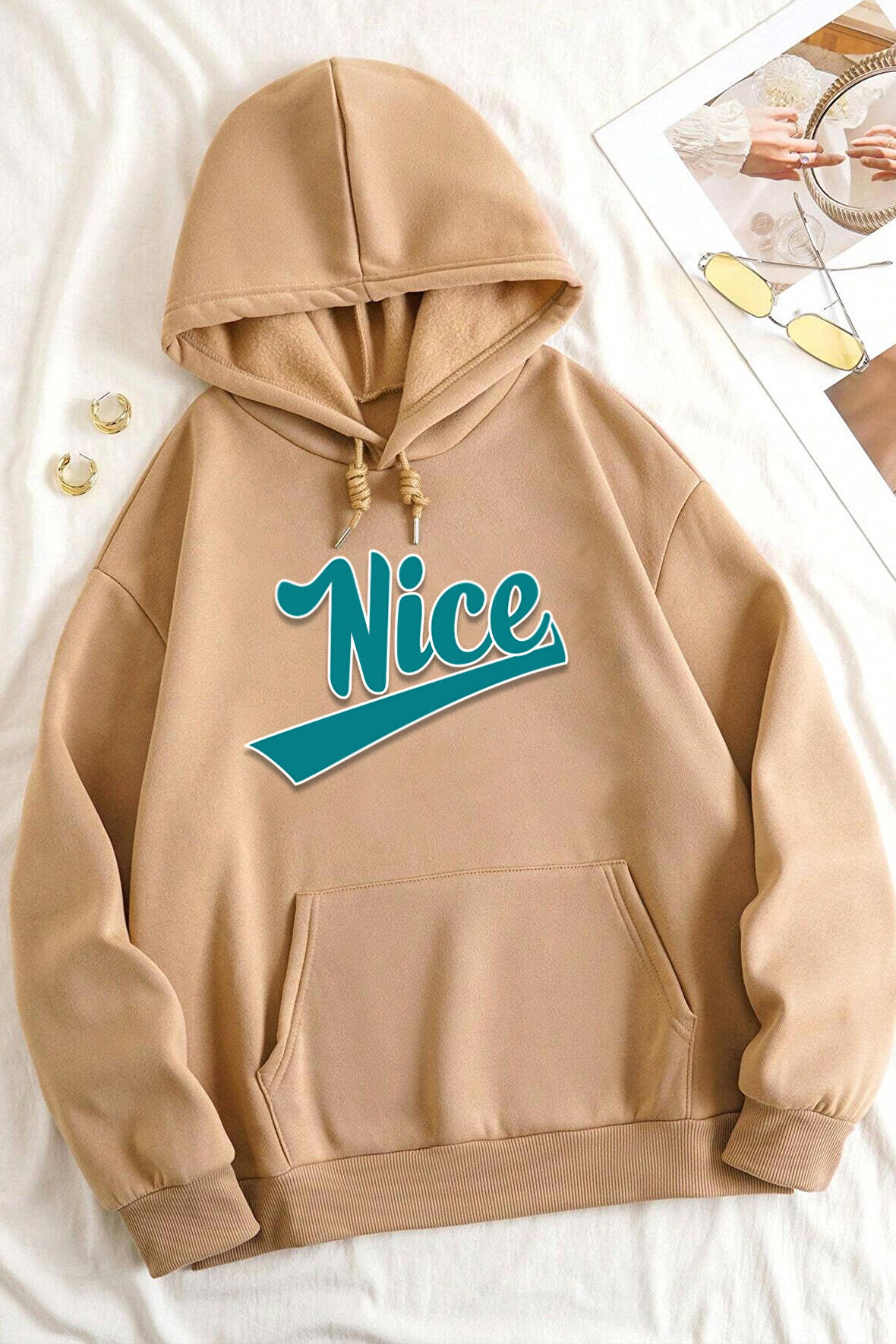 Fermuarlı Kapüşonlu Unisex Sweatshirt