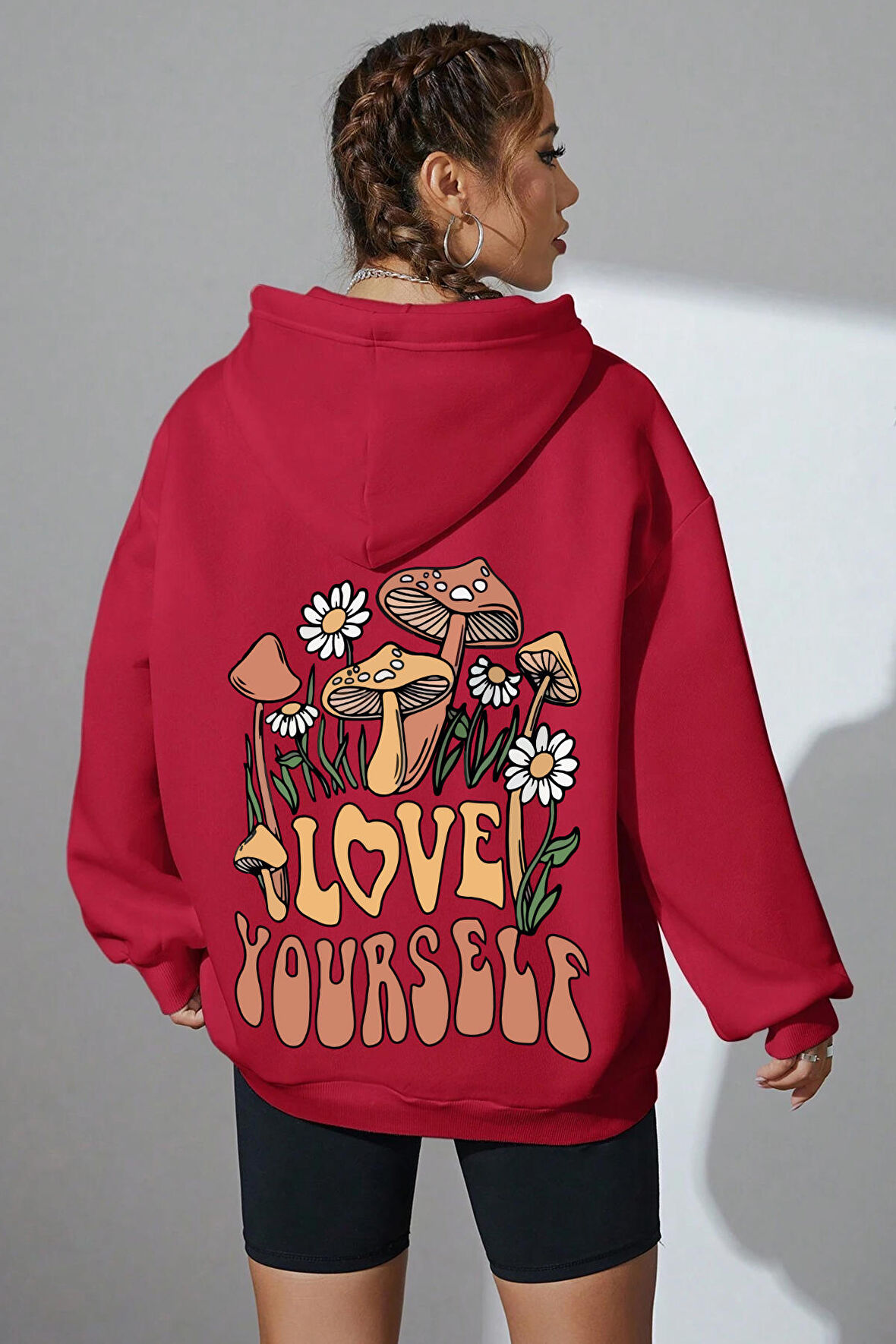 Uyguntarz Unisex Oversize Love Yourself Baskılı Sweatshirt