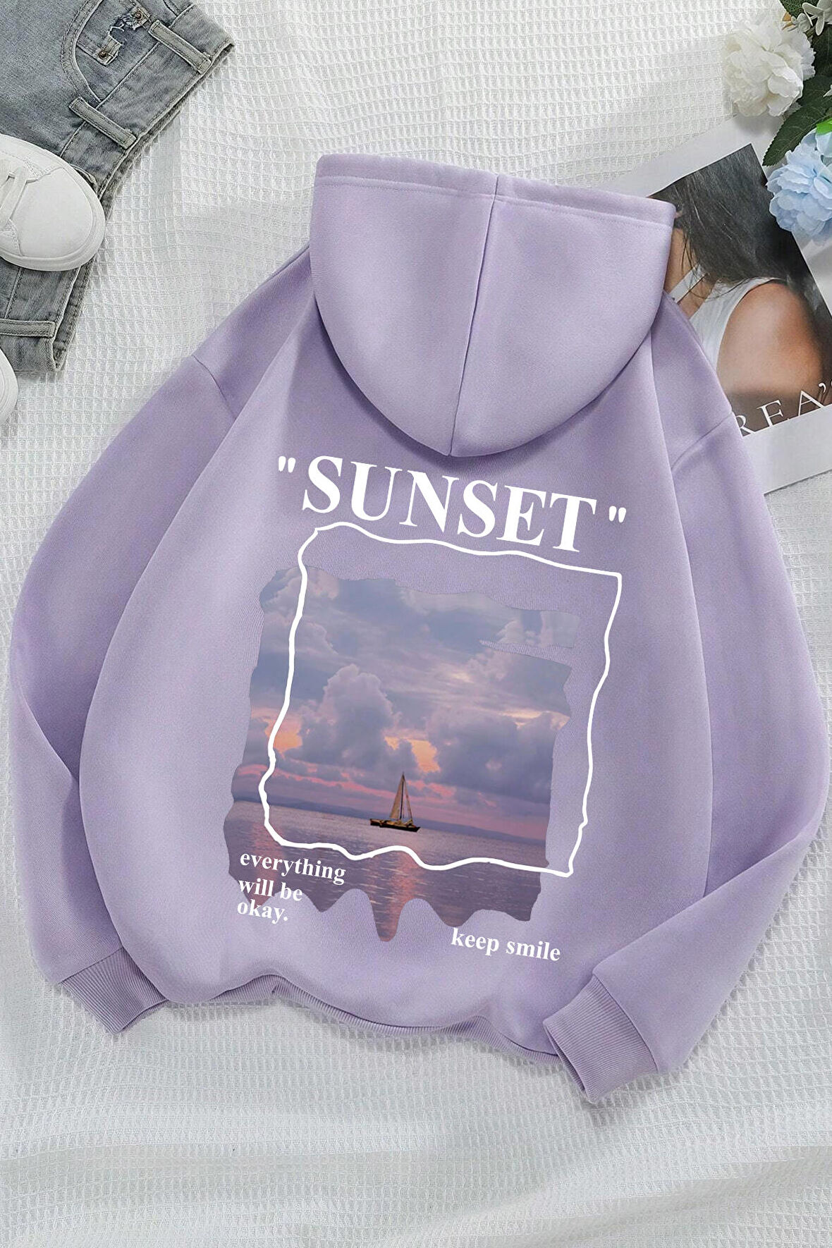 Uyguntarz Unisex Sunset Baskılı Sweatshirt