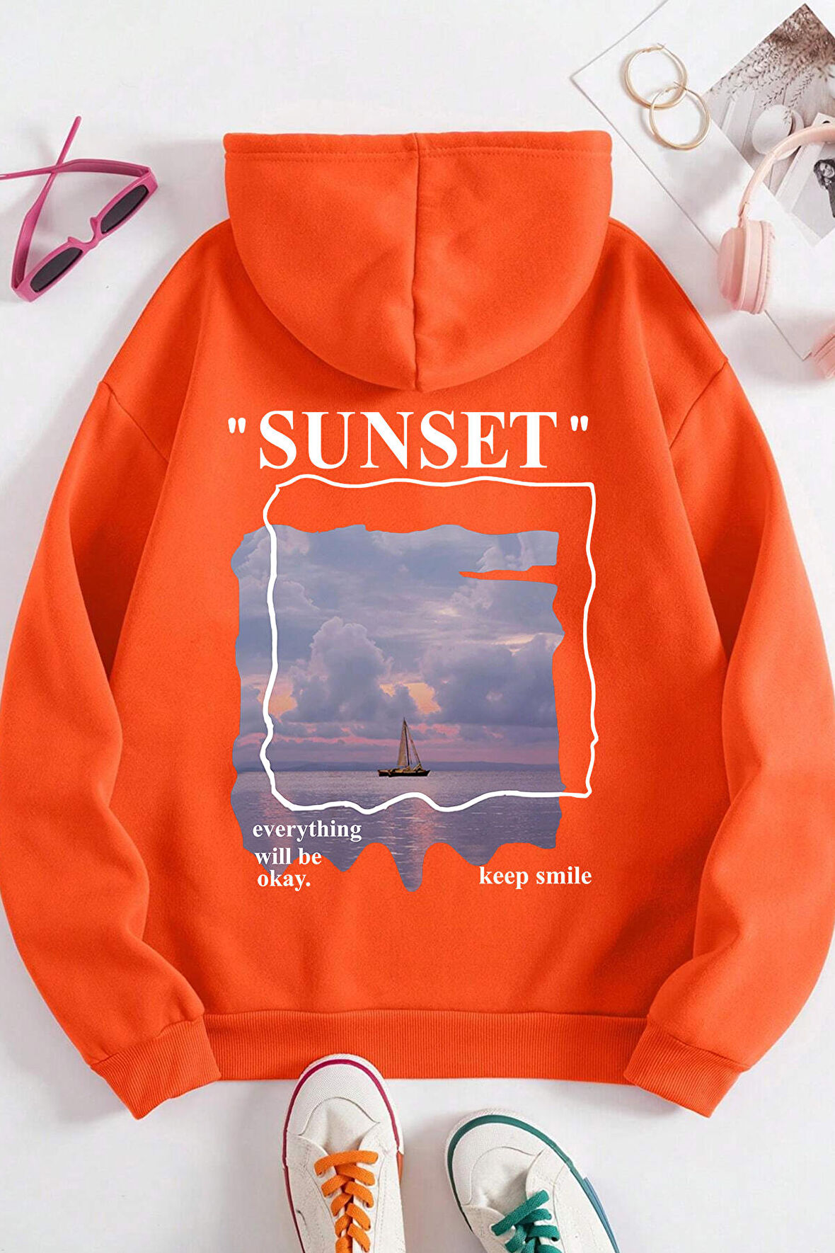 Uyguntarz Unisex Sunset Baskılı Sweatshirt