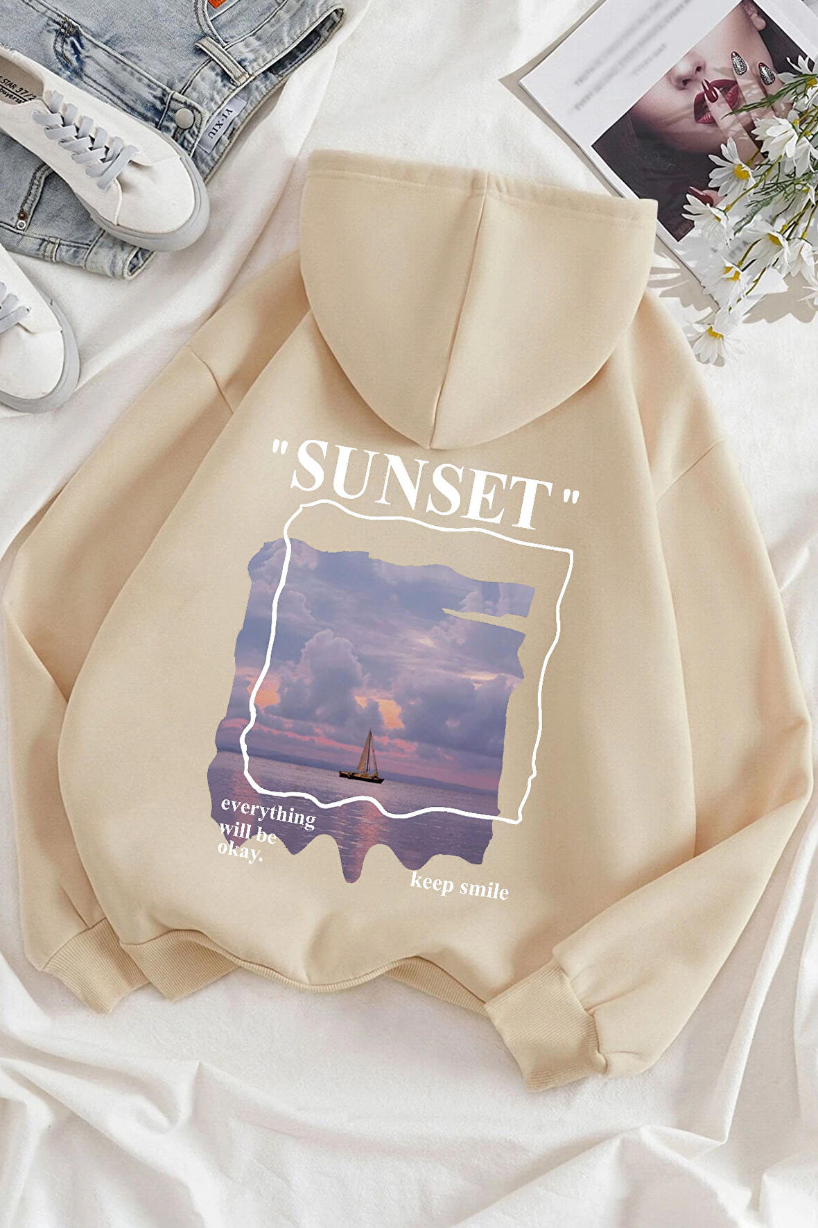 Uyguntarz Unisex Sunset Baskılı Sweatshirt