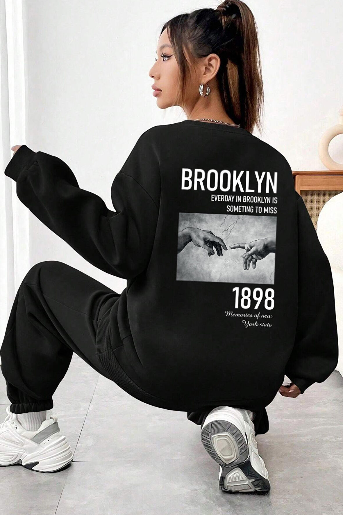Uyguntarz Unisex 1898 Baskılı Bisiklet Yaka Eşofman Takımı