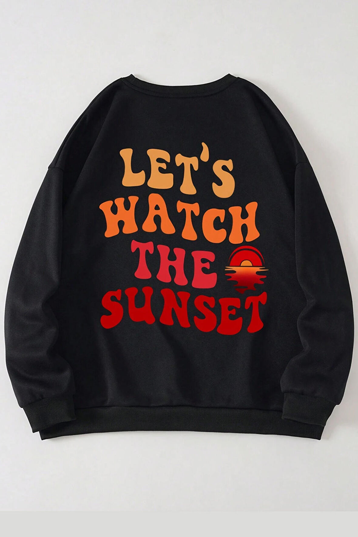 Uyguntarz Unisex Let's Baskılı Bisiklet Yaka Sweatshirt