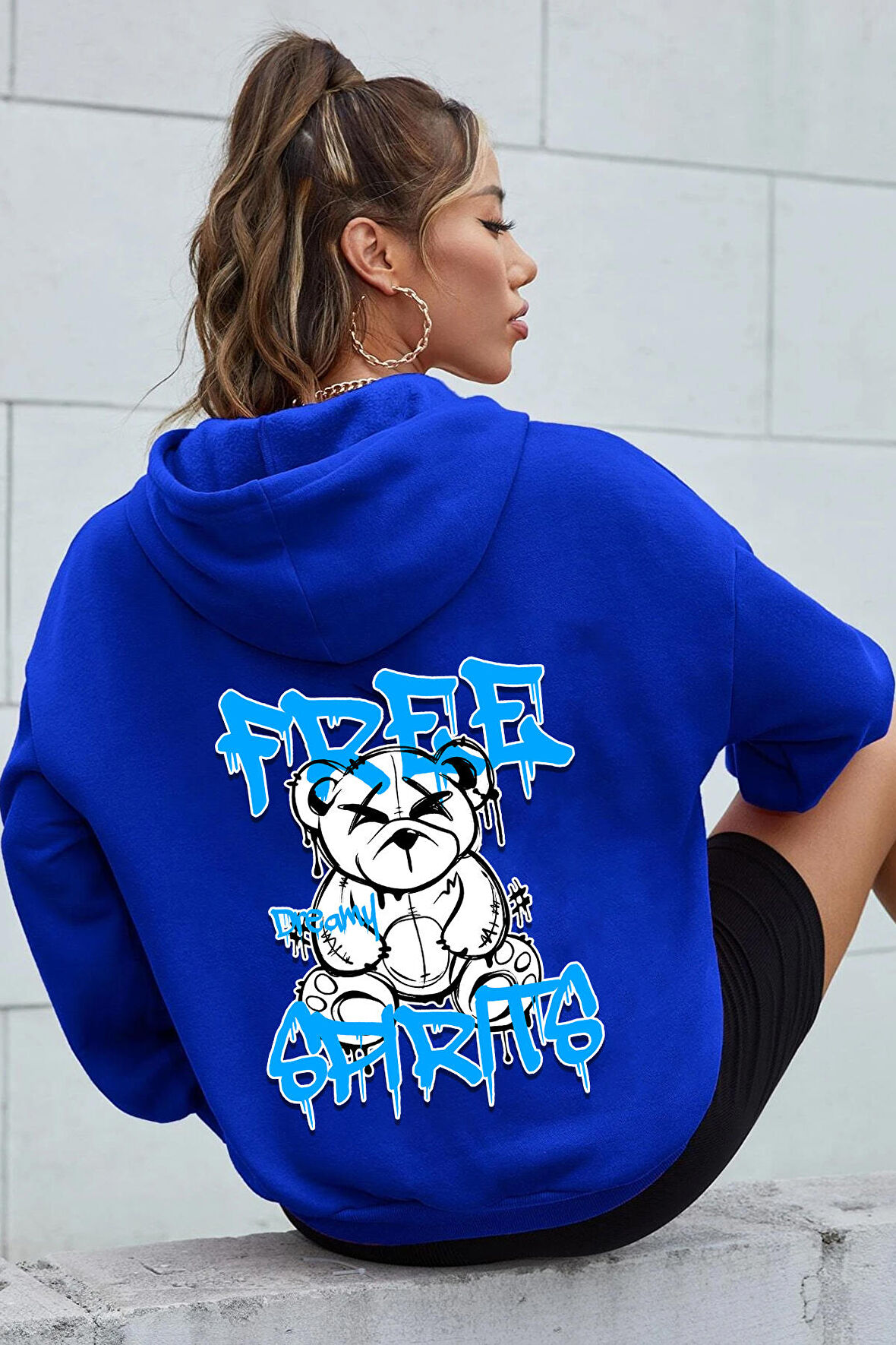 Free Grafiti Sırt Baskılı Sweatshirt