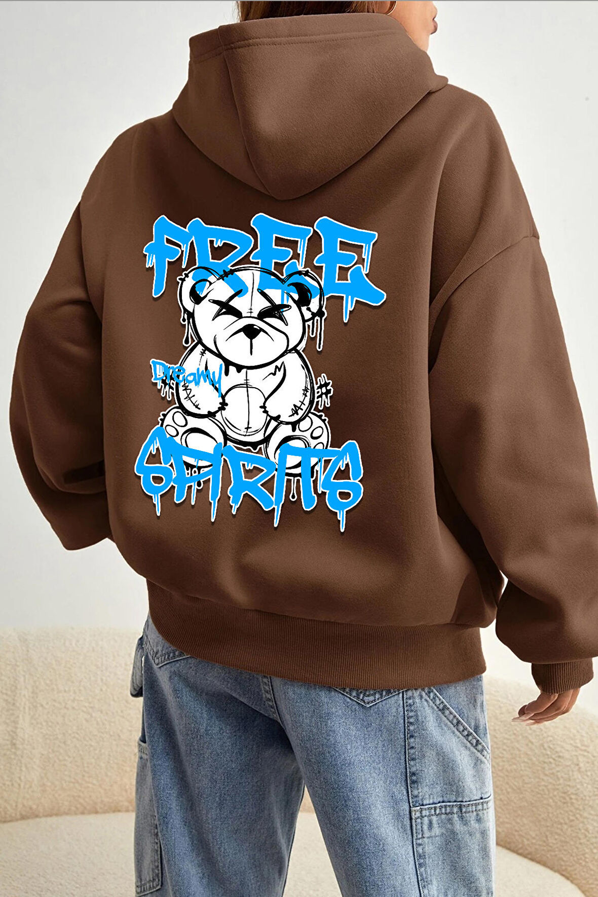 Uyguntarz Free Grafiti Sırt Baskılı Sweatshirt