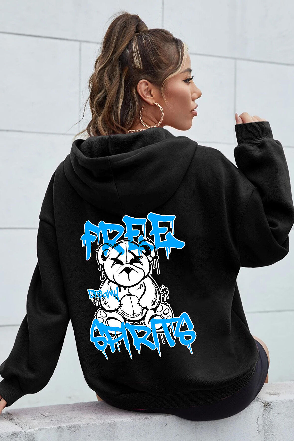 Uyguntarz Free Grafiti Sırt Baskılı Sweatshirt