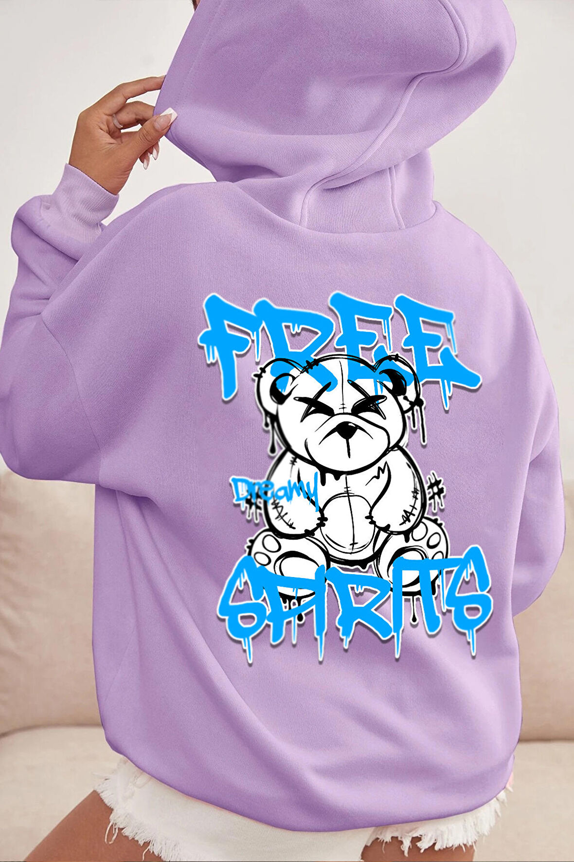 Free Grafiti Sırt Baskılı Sweatshirt