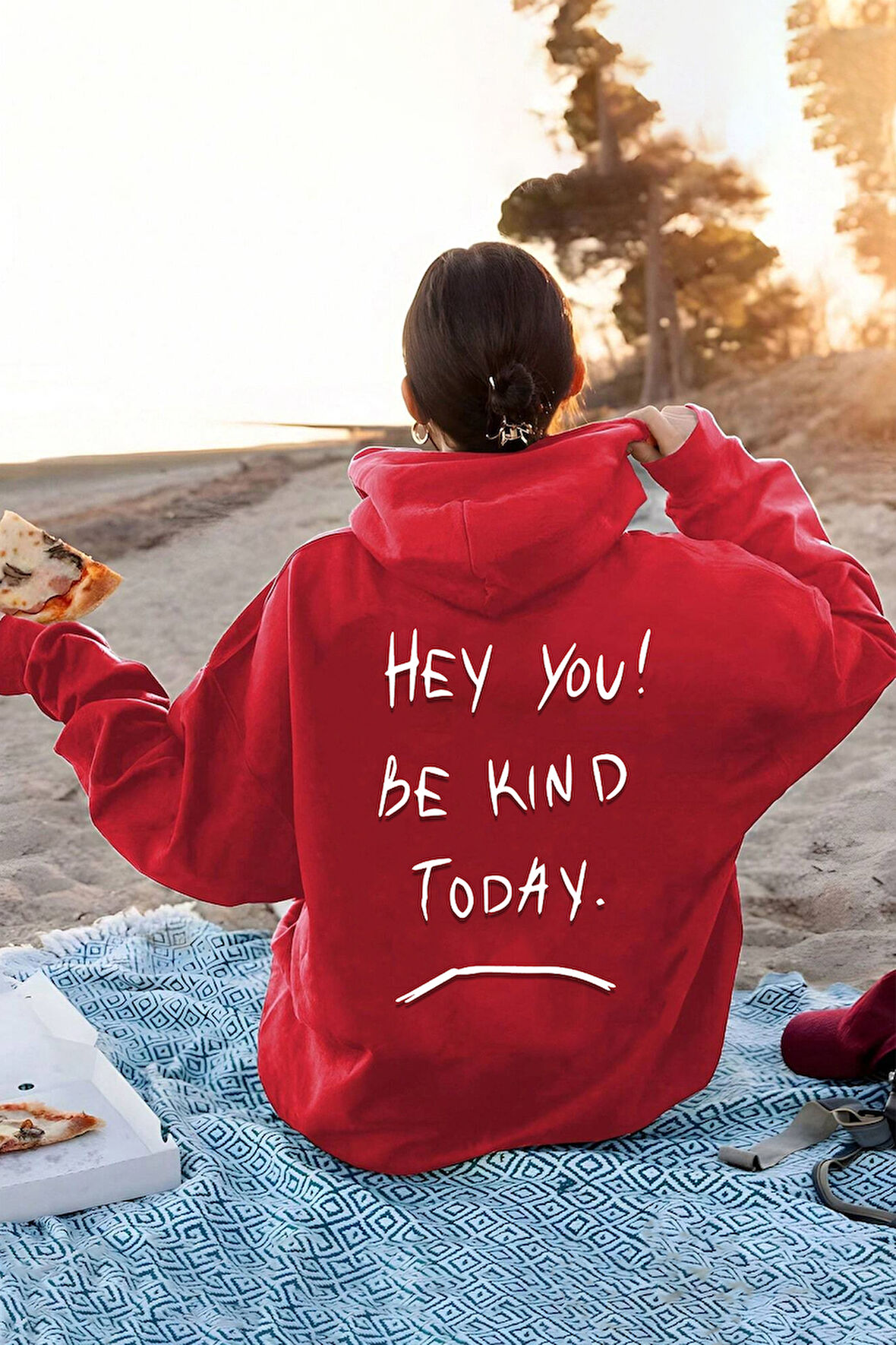 Uyguntarz Unisex Oversize Hey you Baskılı Sweatshirt